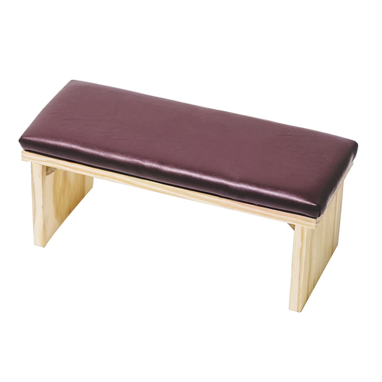 Arm Rest Cushion Waterproof Double-Layer Wood for Nail Tech Use Salon Arm Dark Coffee