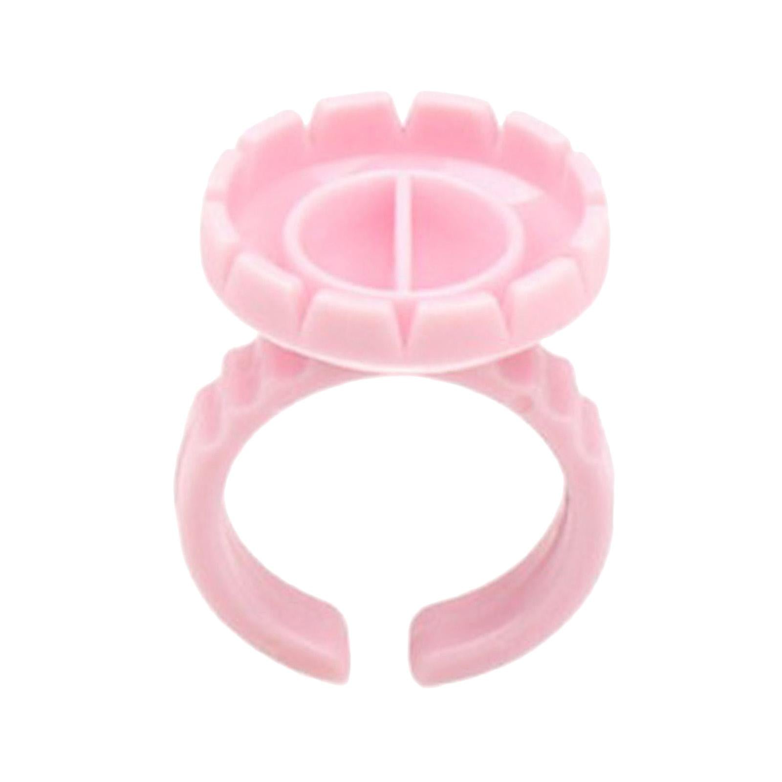 2x100x Glue Rings Lash Glue Cups for Tattoo Volume Lash Makeup Pink