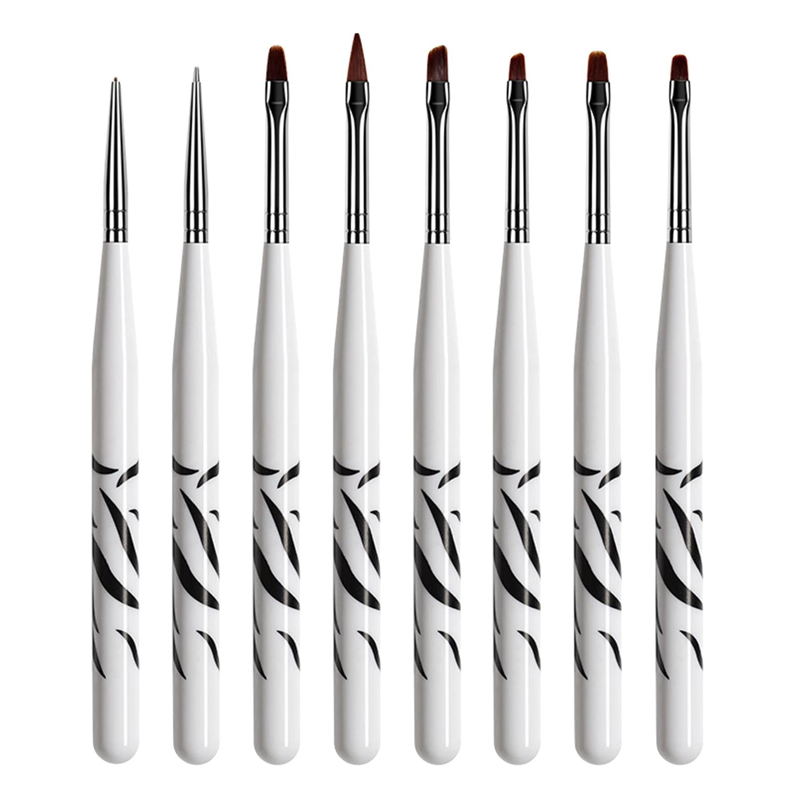 2x8 Pieces Gel Nail Brush Pen Professional Round DIY Nail Extension Gel Brush