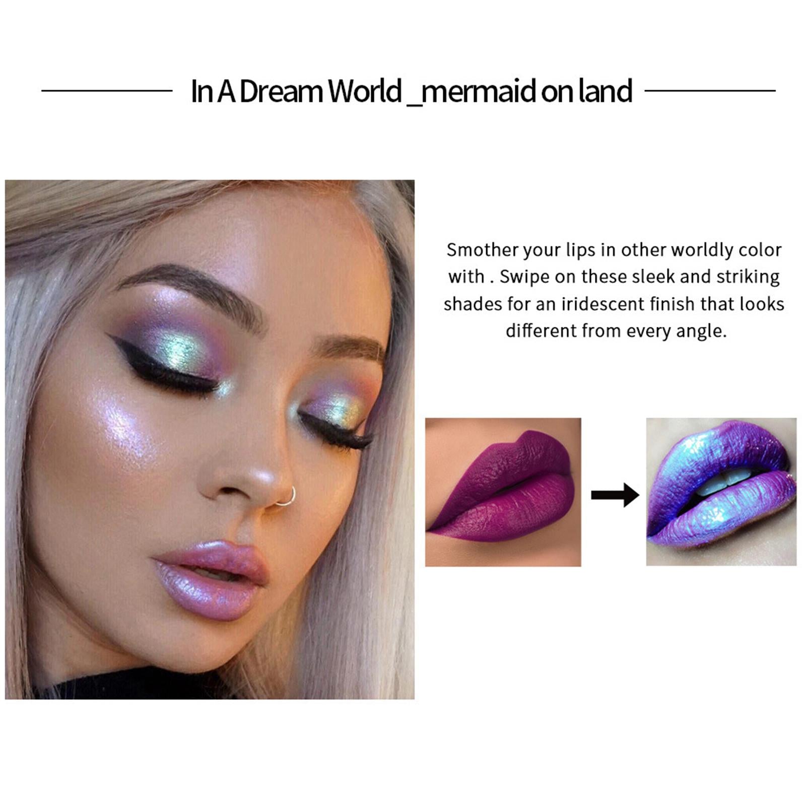 4xMermaid Polarized Lip Gloss Shimmer Shinning Iridescent for Dress up Girls 02
