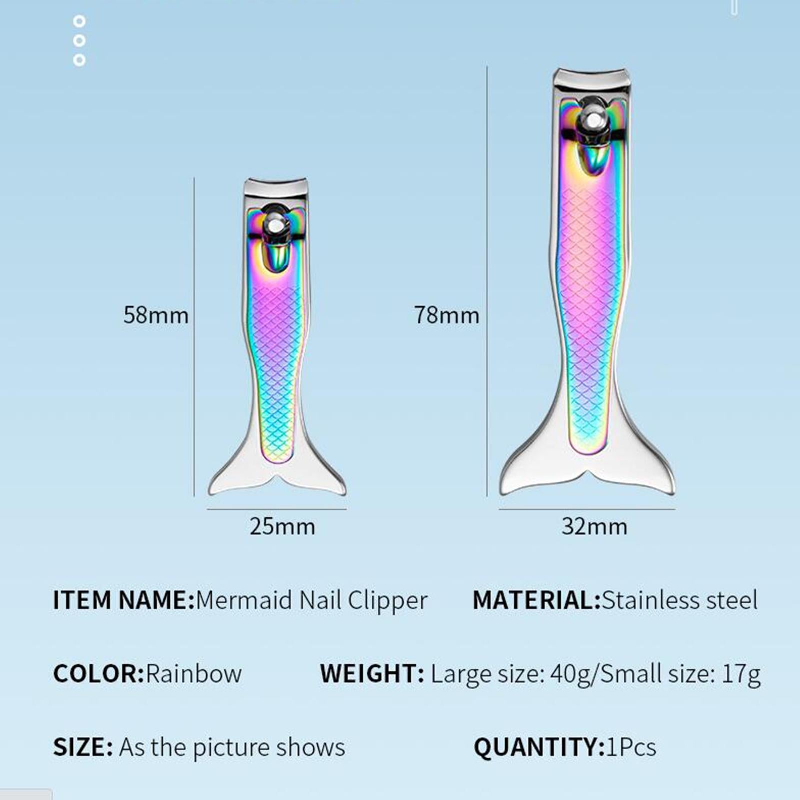 4xMermaid Nail Clippers for Fingernails Toenails Manicure Pedicure Care Adult L