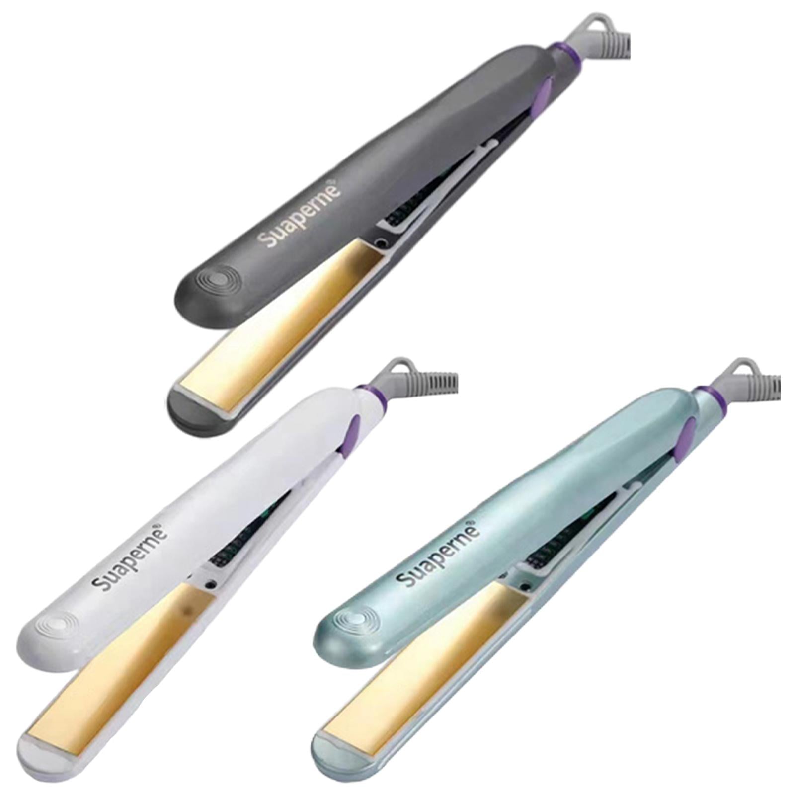 2 in 1 Hair Straightener Curler Curling Iron Professional Waterproof White