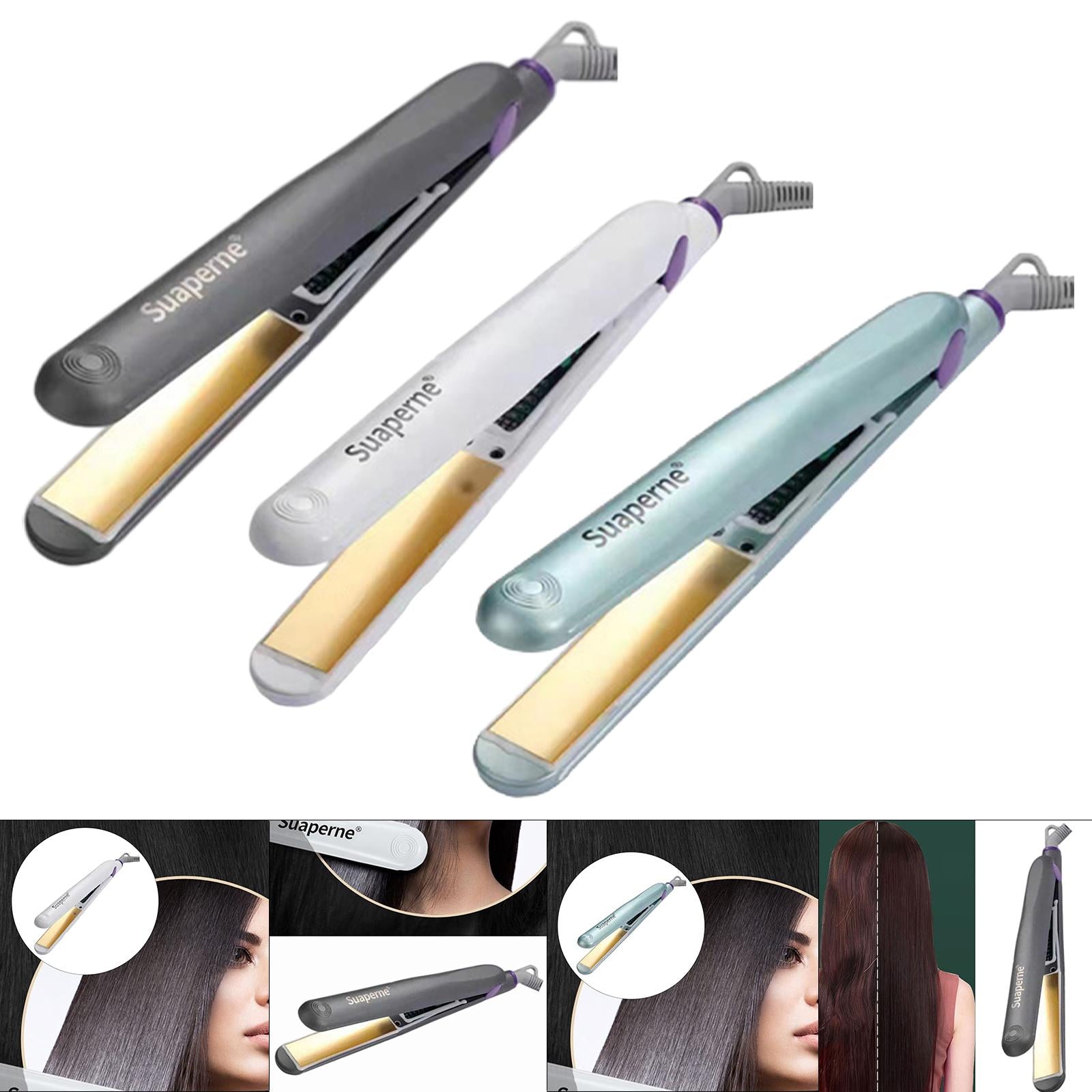 2 in 1 Hair Straightener Curler Curling Iron Professional Waterproof White