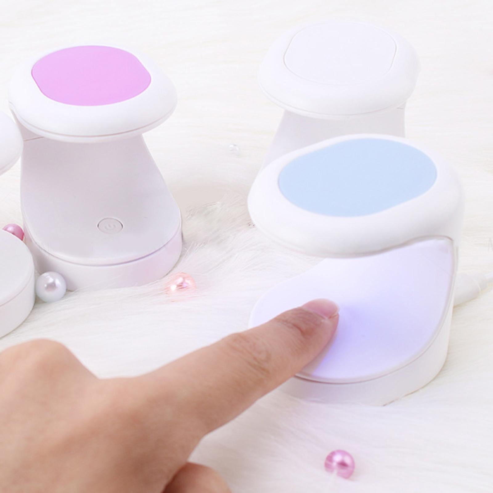 2xMini Nail Dryer Lamp Gel Polish Egg Shape UV LED Lamp Pocket Size Blue