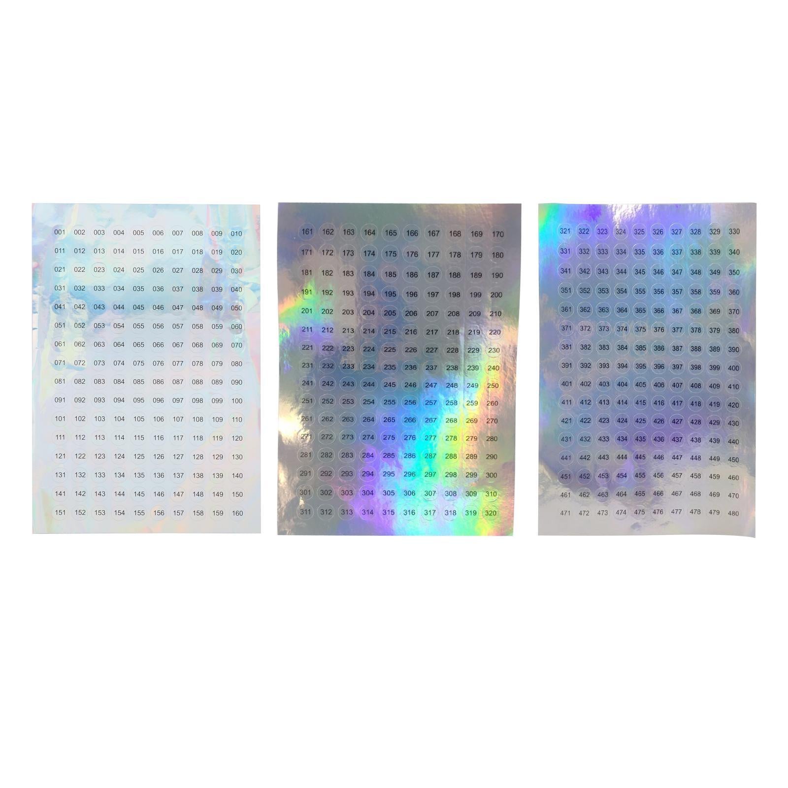 3xLaser Digital Label Stickers for Office Products Lipstick number 001 to 160