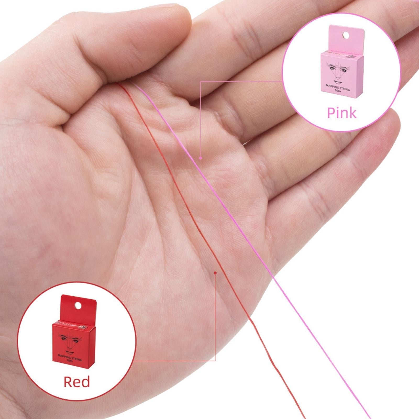 10M Pre-Inked Mapping Strings Measuring Tool for Microblading Eyebrow Pink