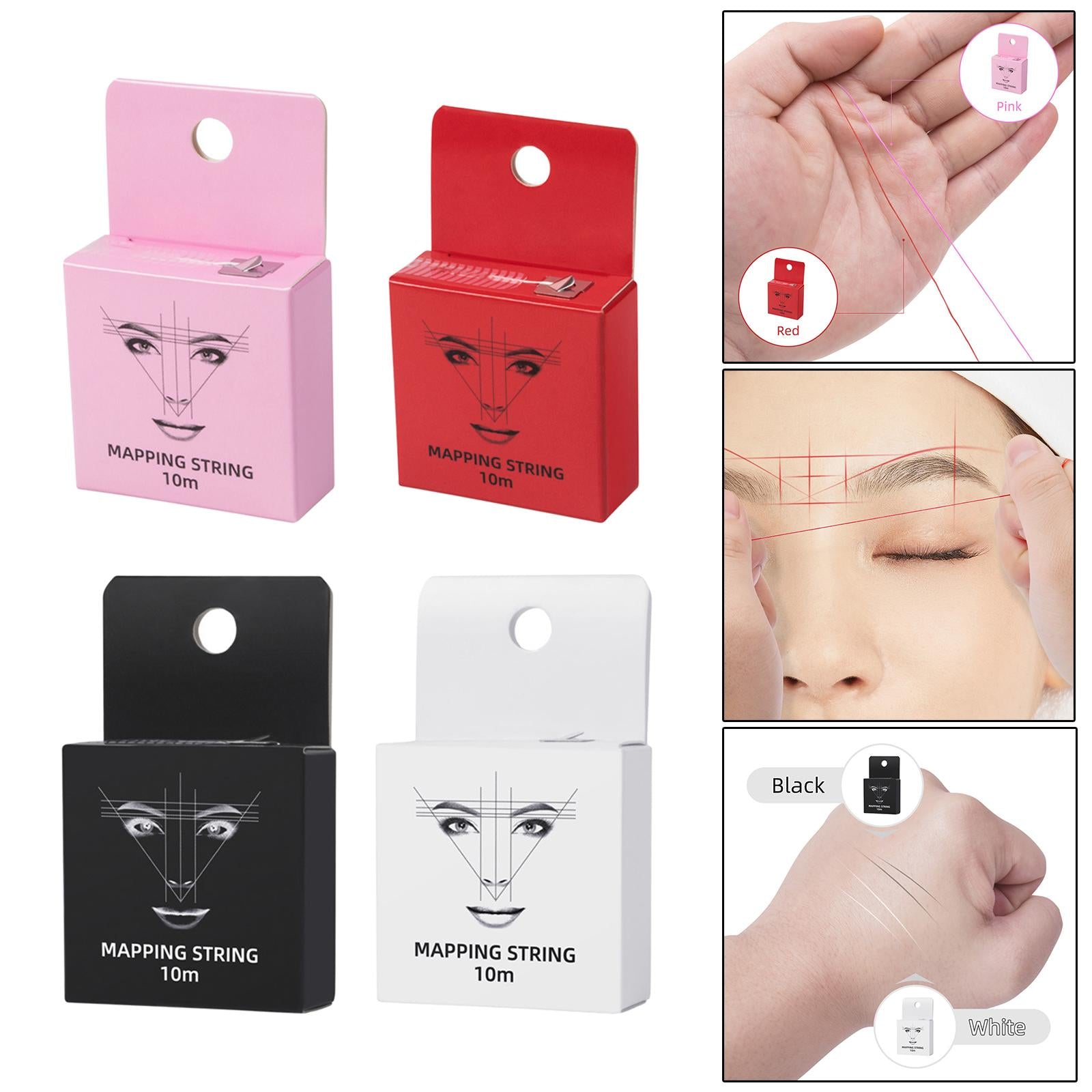 10M Pre-Inked Mapping Strings Measuring Tool for Microblading Eyebrow Pink