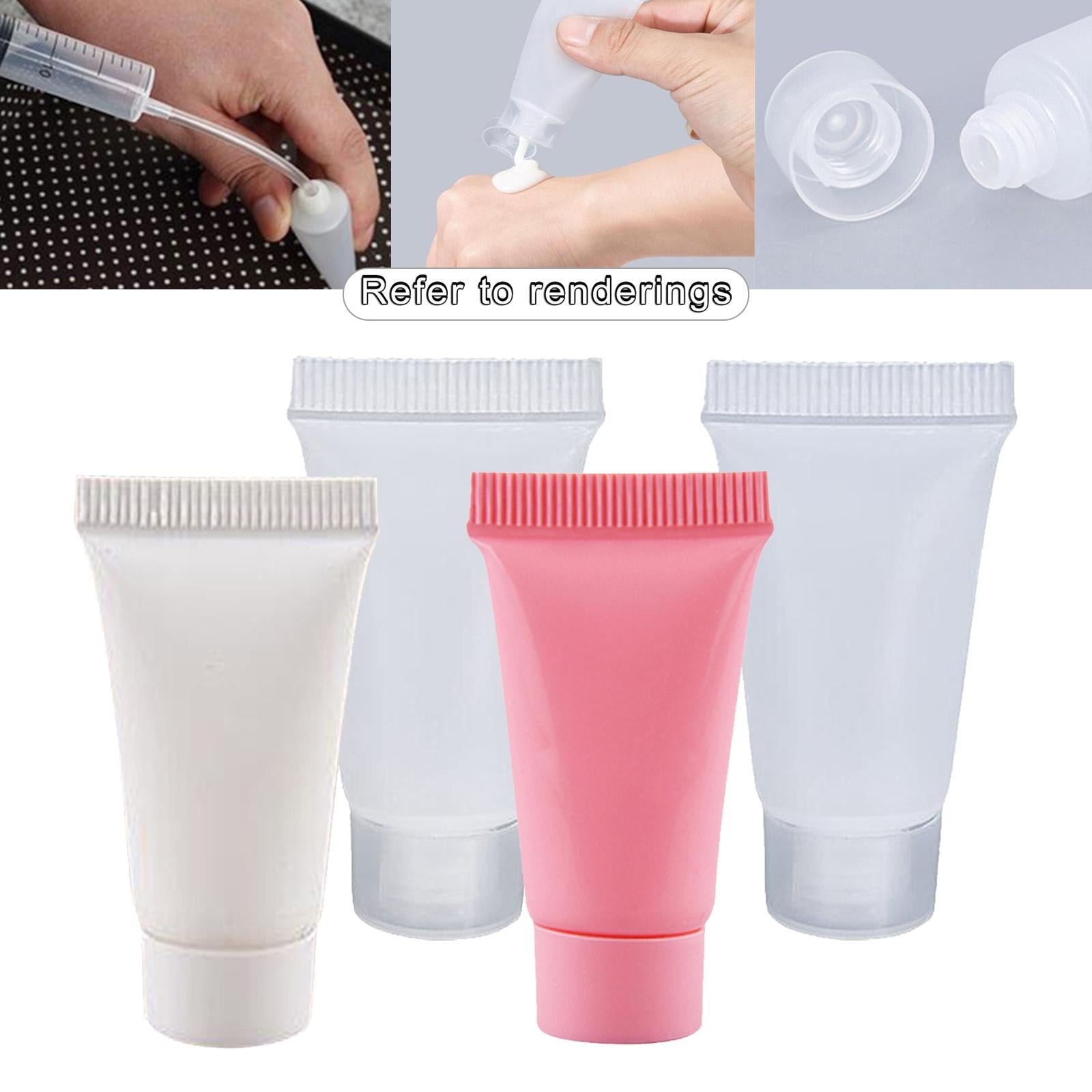 100Pcs Empty Soft Tubes Bottle 5ml with Caps for Makeup Cream white