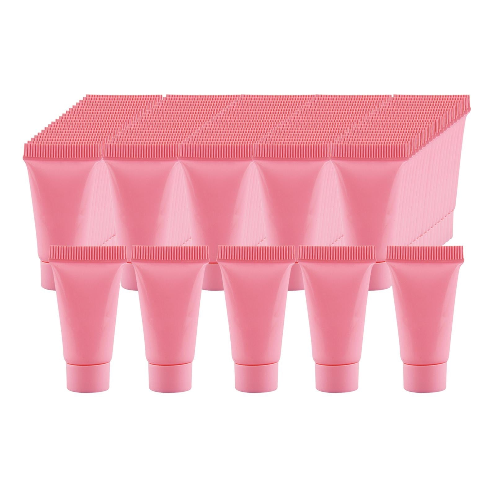 100Pcs Empty Soft Tubes Bottle 5ml with Caps for Makeup Cream pink
