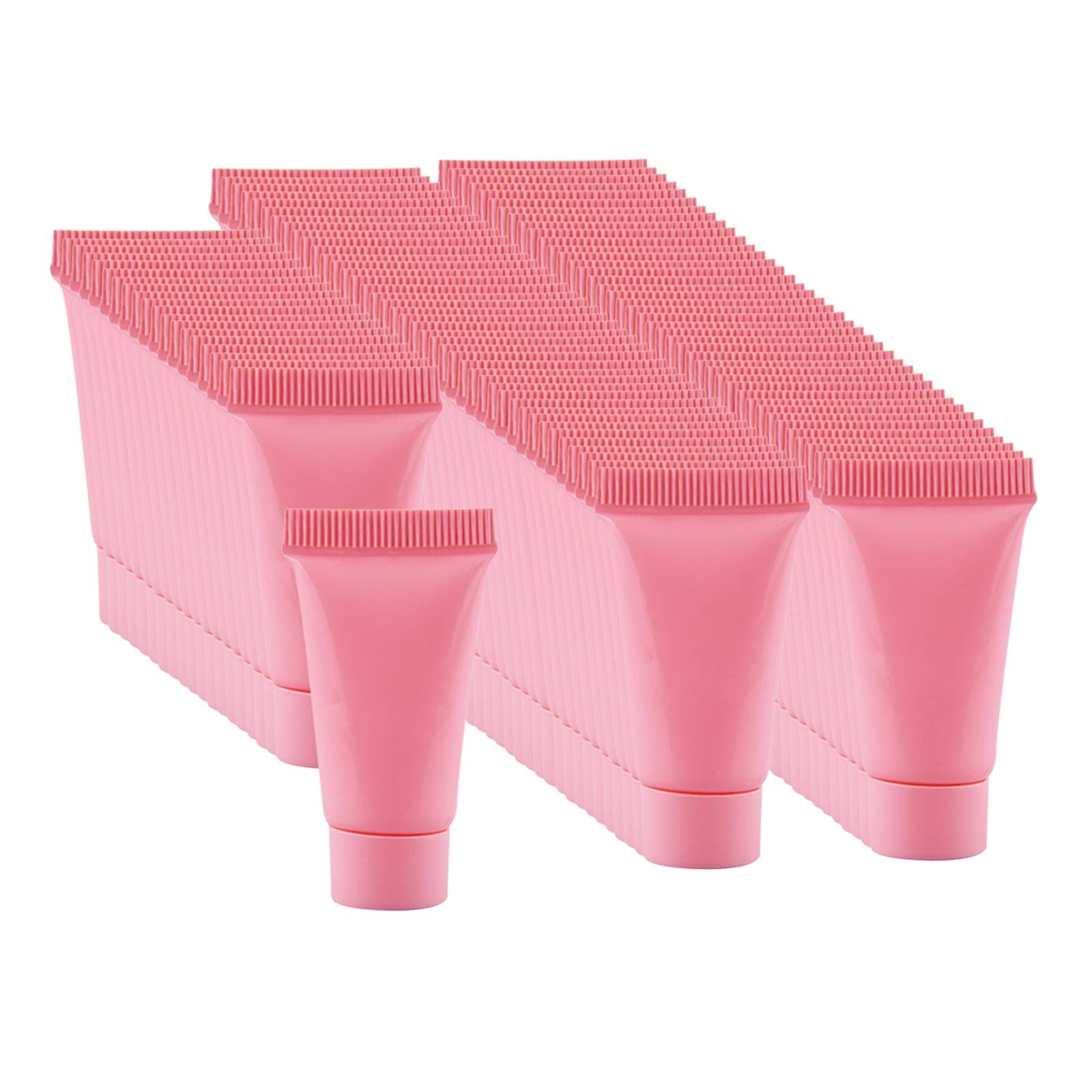 100Pcs Empty Soft Tubes Bottle 5ml with Caps for Makeup Cream pink