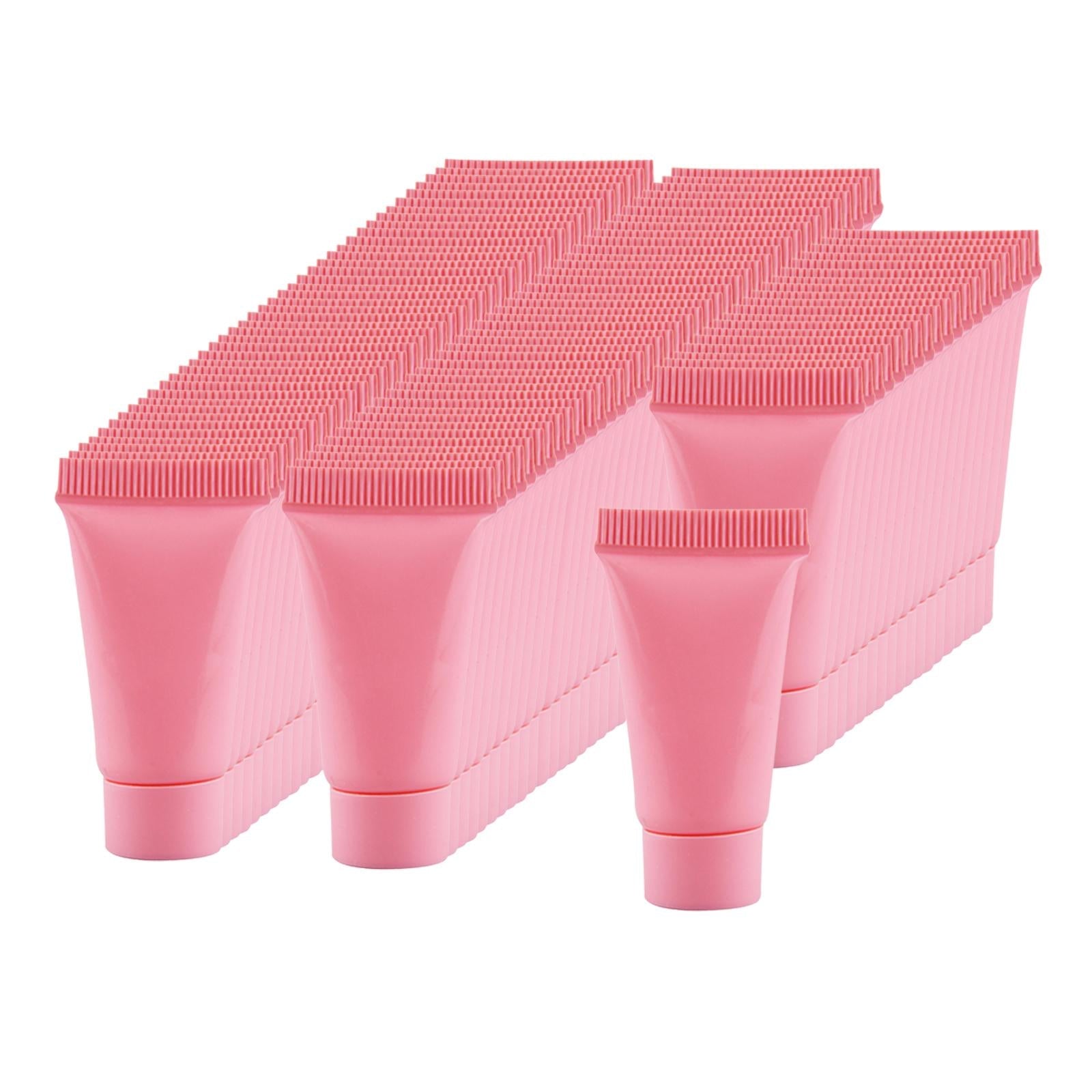 100Pcs Empty Soft Tubes Bottle 5ml with Caps for Makeup Cream pink