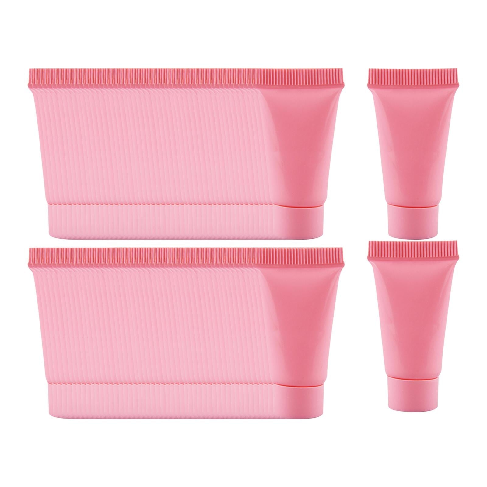 100Pcs Empty Soft Tubes Bottle 5ml with Caps for Makeup Cream pink