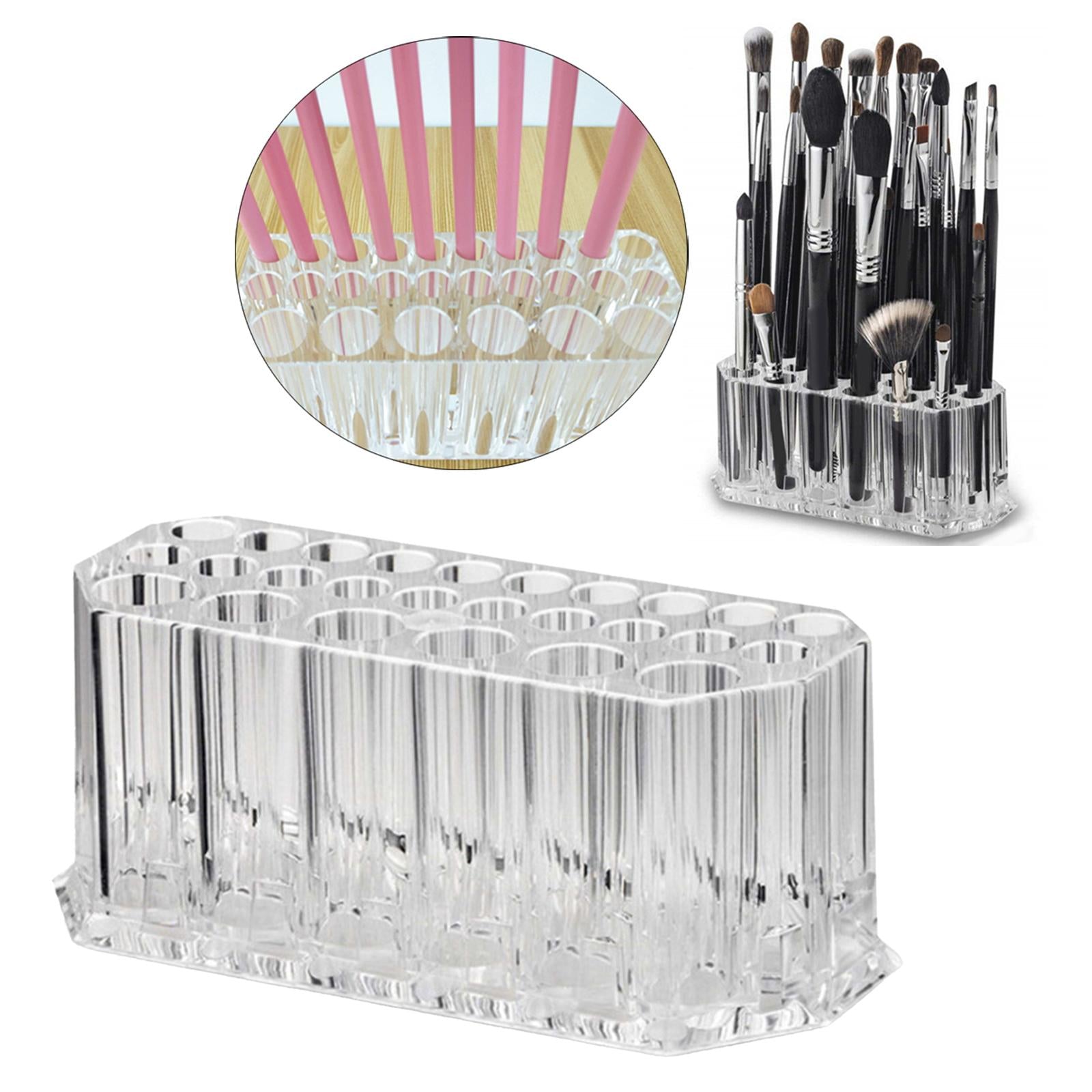 26 Grids Makeup Brushes Holder Shelf Organizer Clear for Women Girls Display
