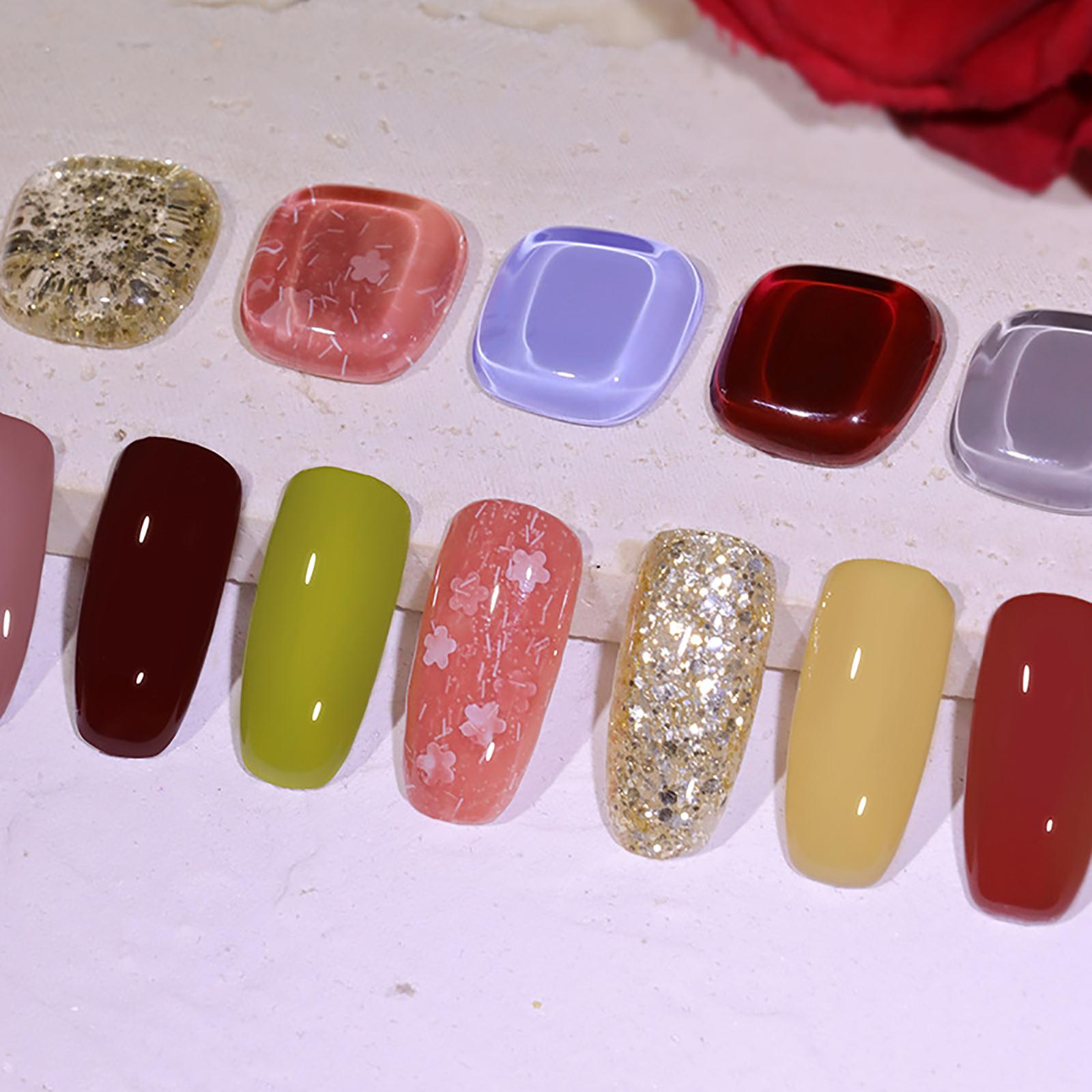 9 Colors Gel Nail Polish Glitters Designs Trendy Varnish for DIY Drawing Dry Rose Color