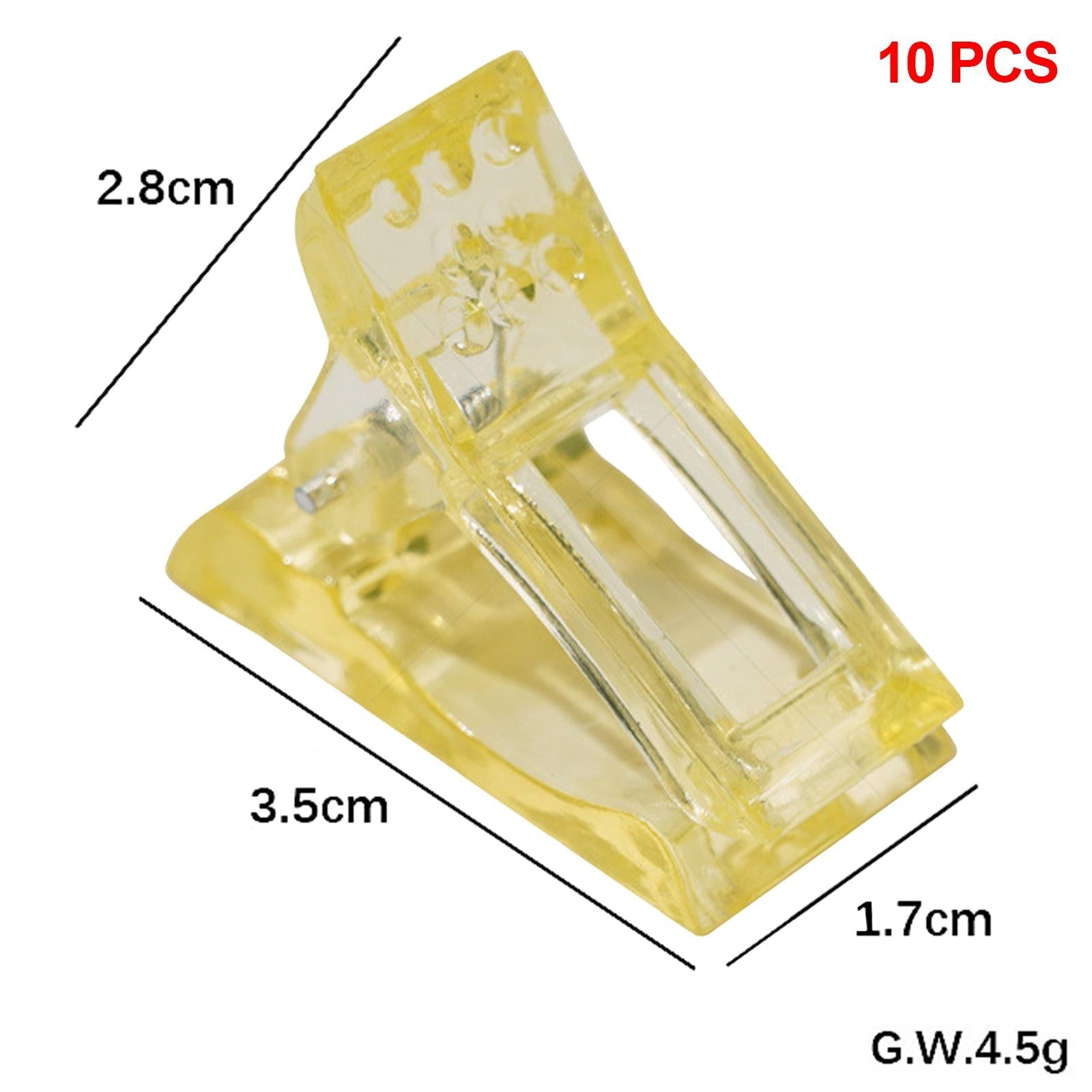 10 Pieces Nails Mold Holder Manicure Nail Clips Shaping Clip Salon Yellow
