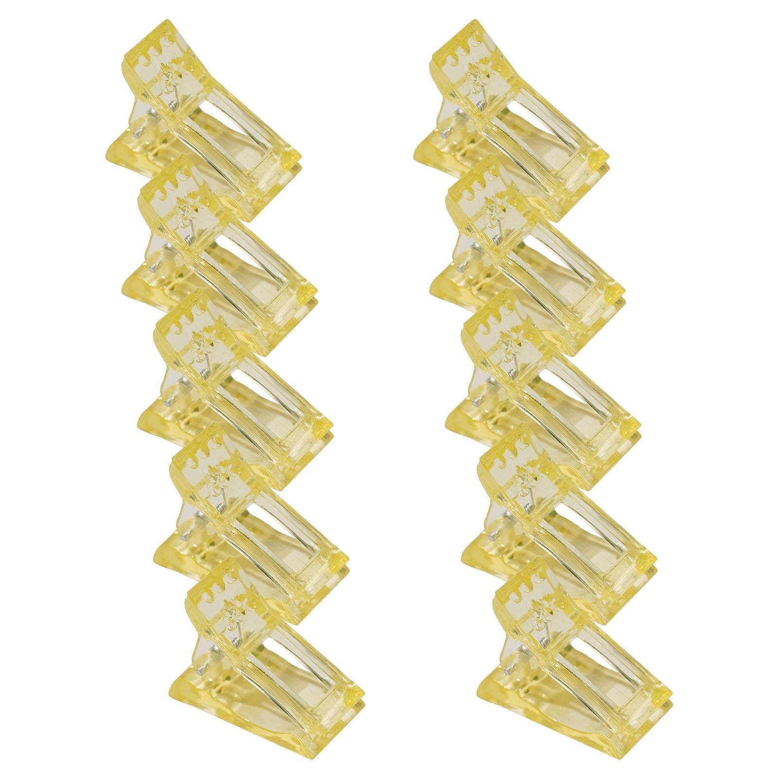 10 Pieces Nails Mold Holder Manicure Nail Clips Shaping Clip Salon Yellow