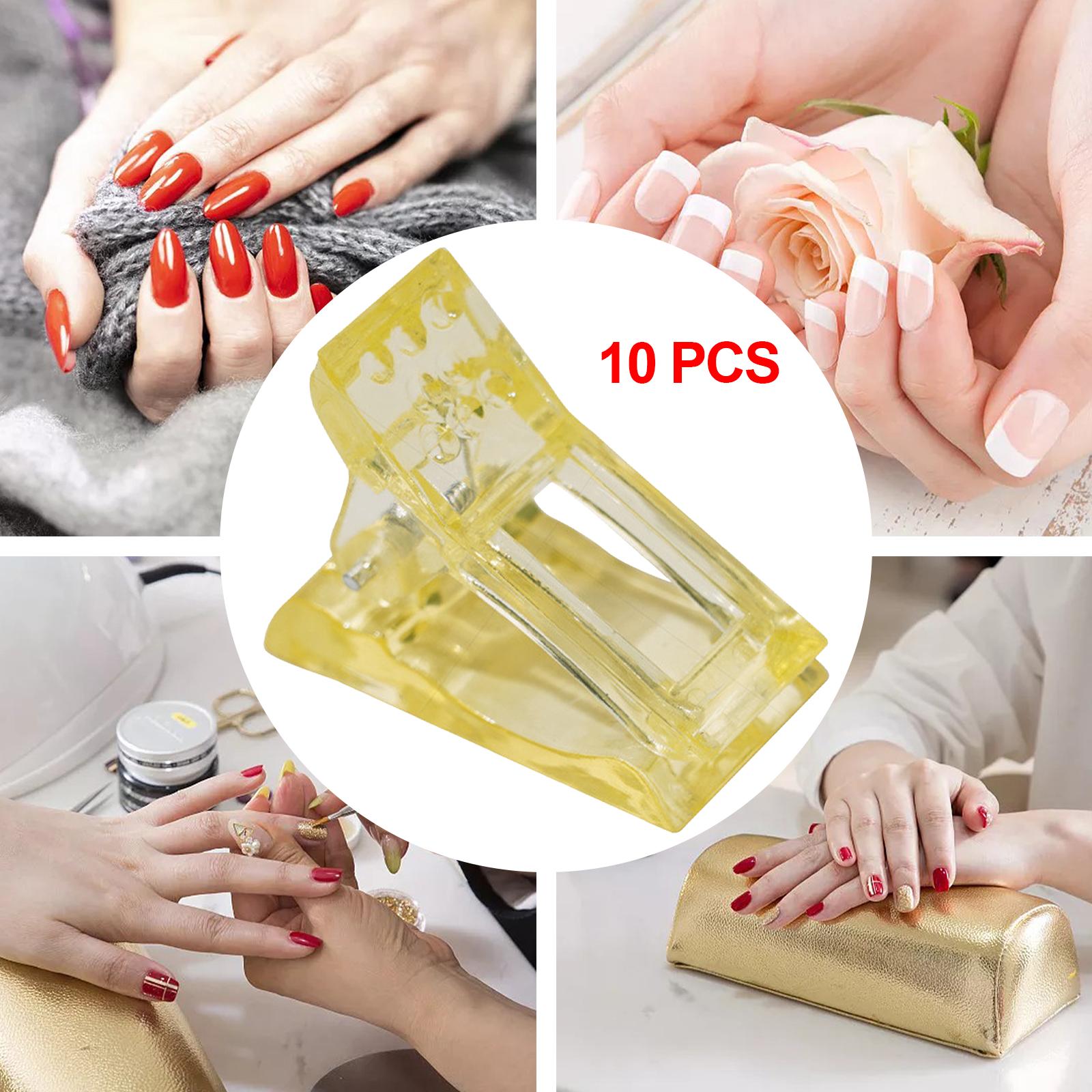 10 Pieces Nails Mold Holder Manicure Nail Clips Shaping Clip Salon Yellow