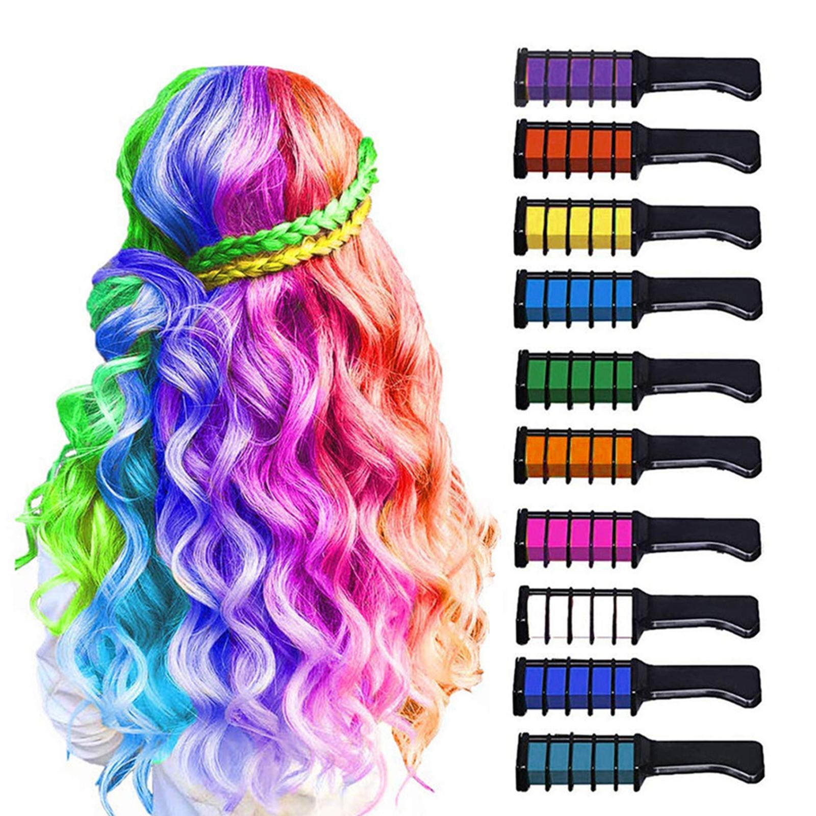 10 Colors Hair Chalk for Girls Kids Washable for Children's Day DIY Gifts