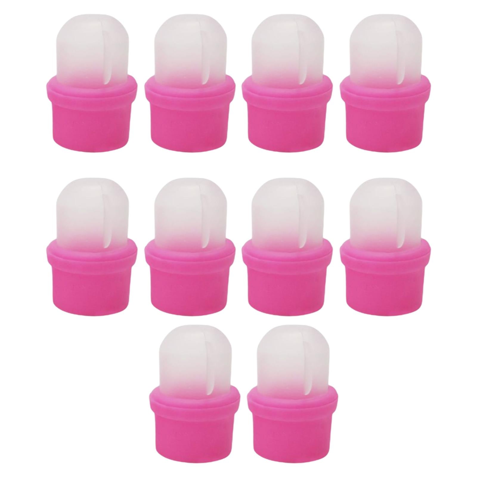 10x Plastic Nail Art Polish Remover Clips Soak Off Caps UV Gel Wrap Cleaner