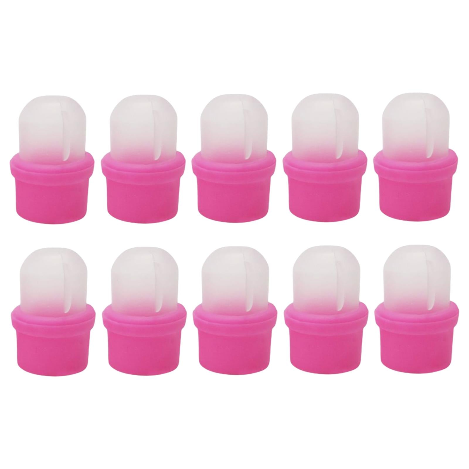 10x Plastic Nail Art Polish Remover Clips Soak Off Caps UV Gel Wrap Cleaner