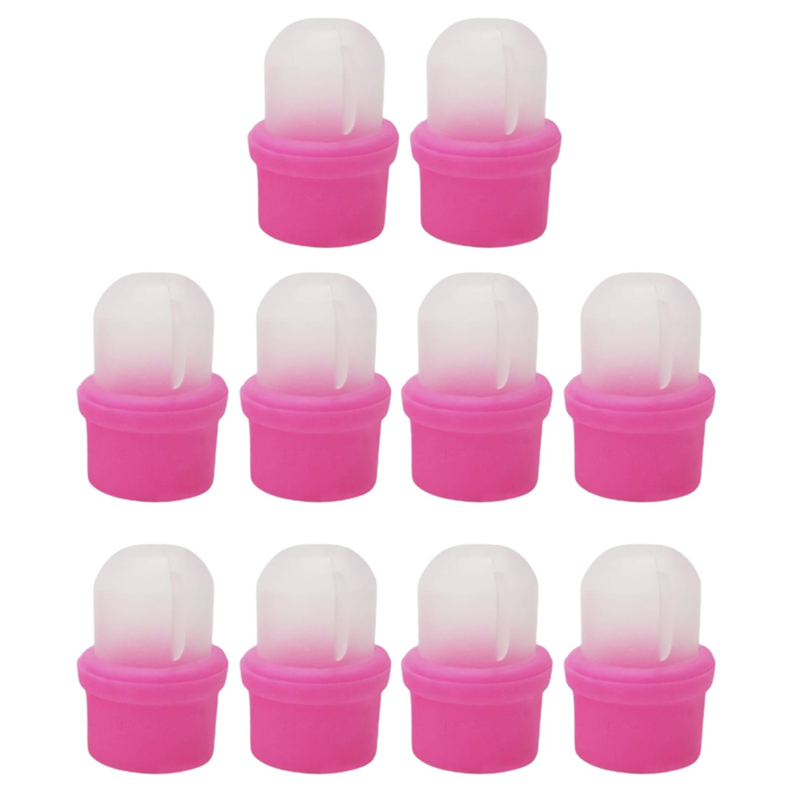 10x Plastic Nail Art Polish Remover Clips Soak Off Caps UV Gel Wrap Cleaner