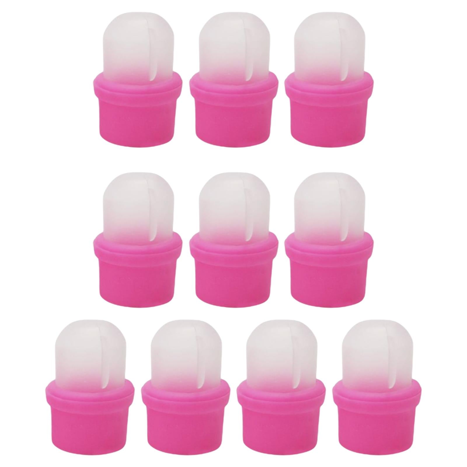 10x Plastic Nail Art Polish Remover Clips Soak Off Caps UV Gel Wrap Cleaner