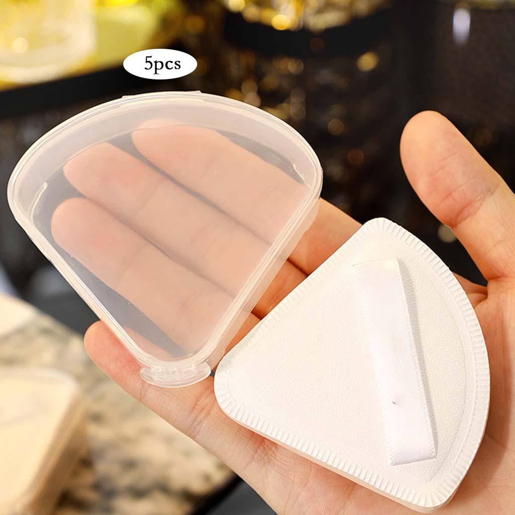 3x5x Triangle Puff Box Case Powder Puff Container Anti Pollution for Travel