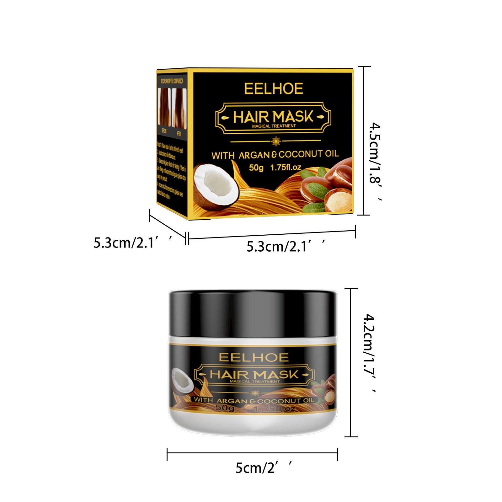 2xHair Mask Hair Repair Hydrating for Dry Damaged Hair 50g with color box