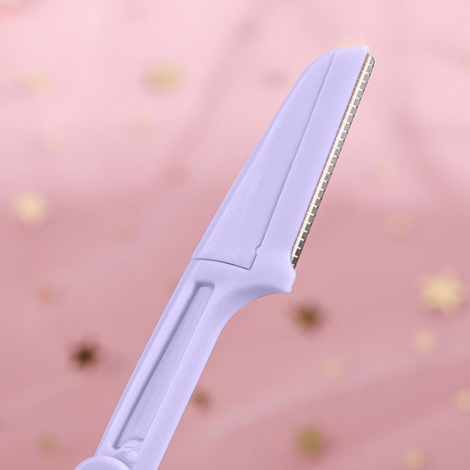 4x3 x Foldable Eyebrow Trimmer Razor Steel Blade Reusable for Men Women Purple