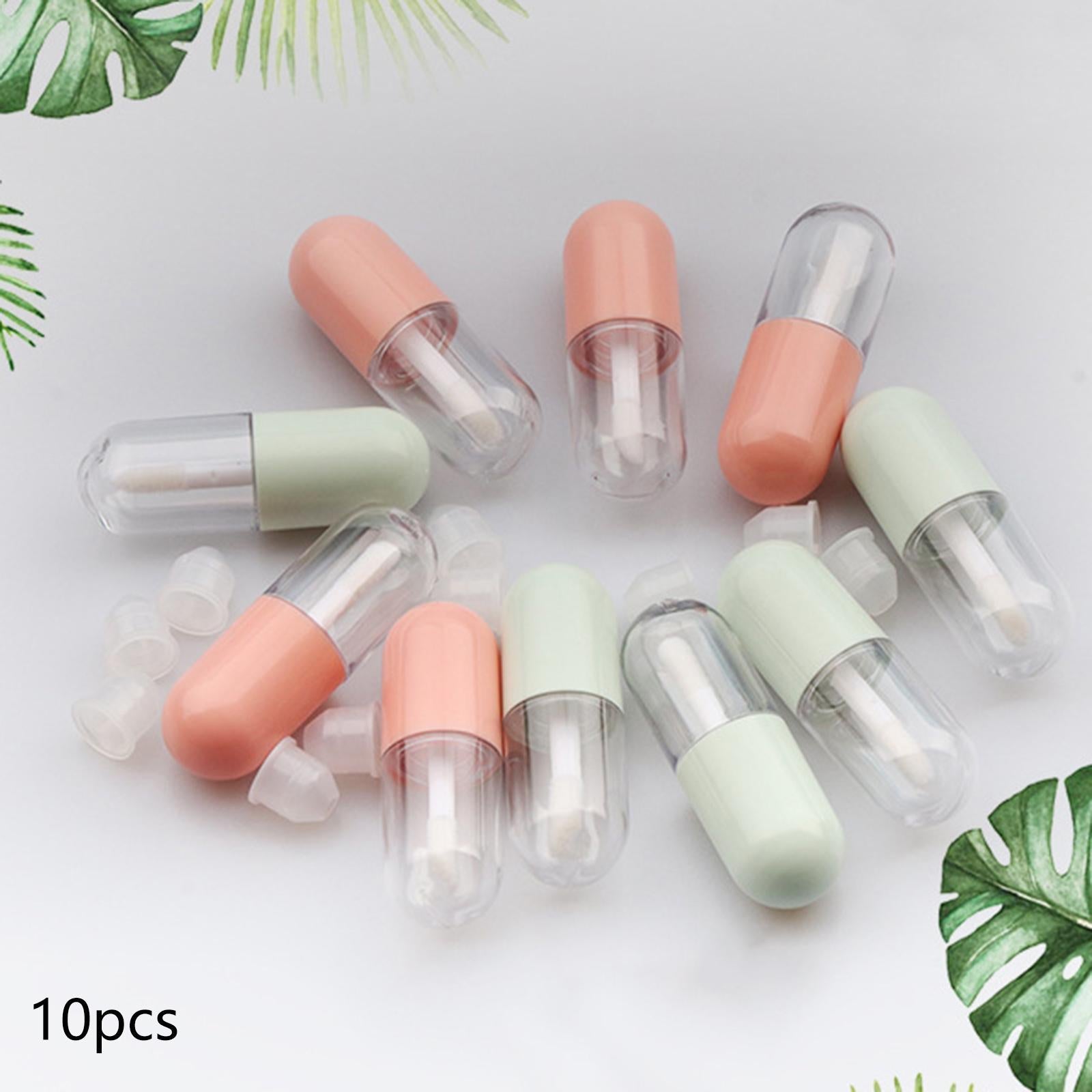 10Pcs Lip Gloss Container with Insert Stoppers for DIY Cosmetic Samples Green