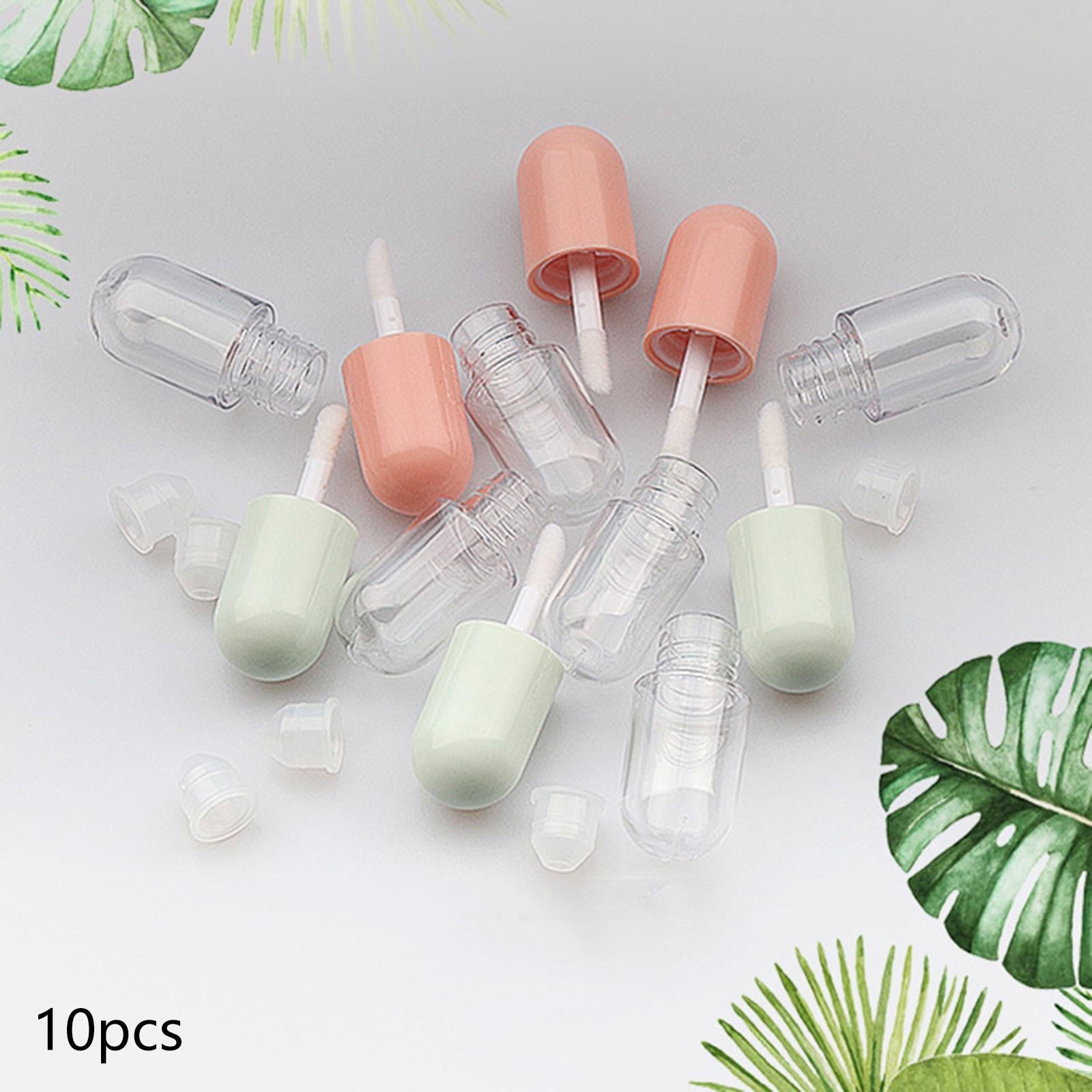 10Pcs Lip Gloss Container with Insert Stoppers for DIY Cosmetic Samples Green