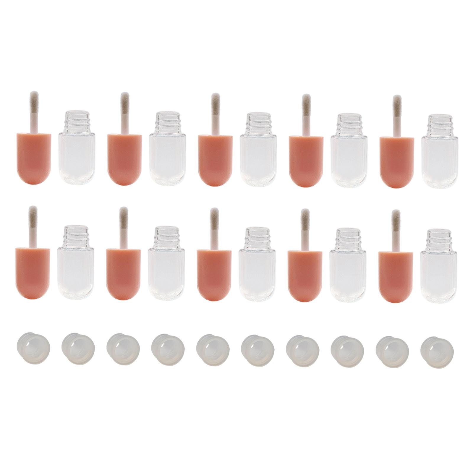 10Pcs Lip Gloss Container with Insert Stoppers for DIY Cosmetic Samples Pink