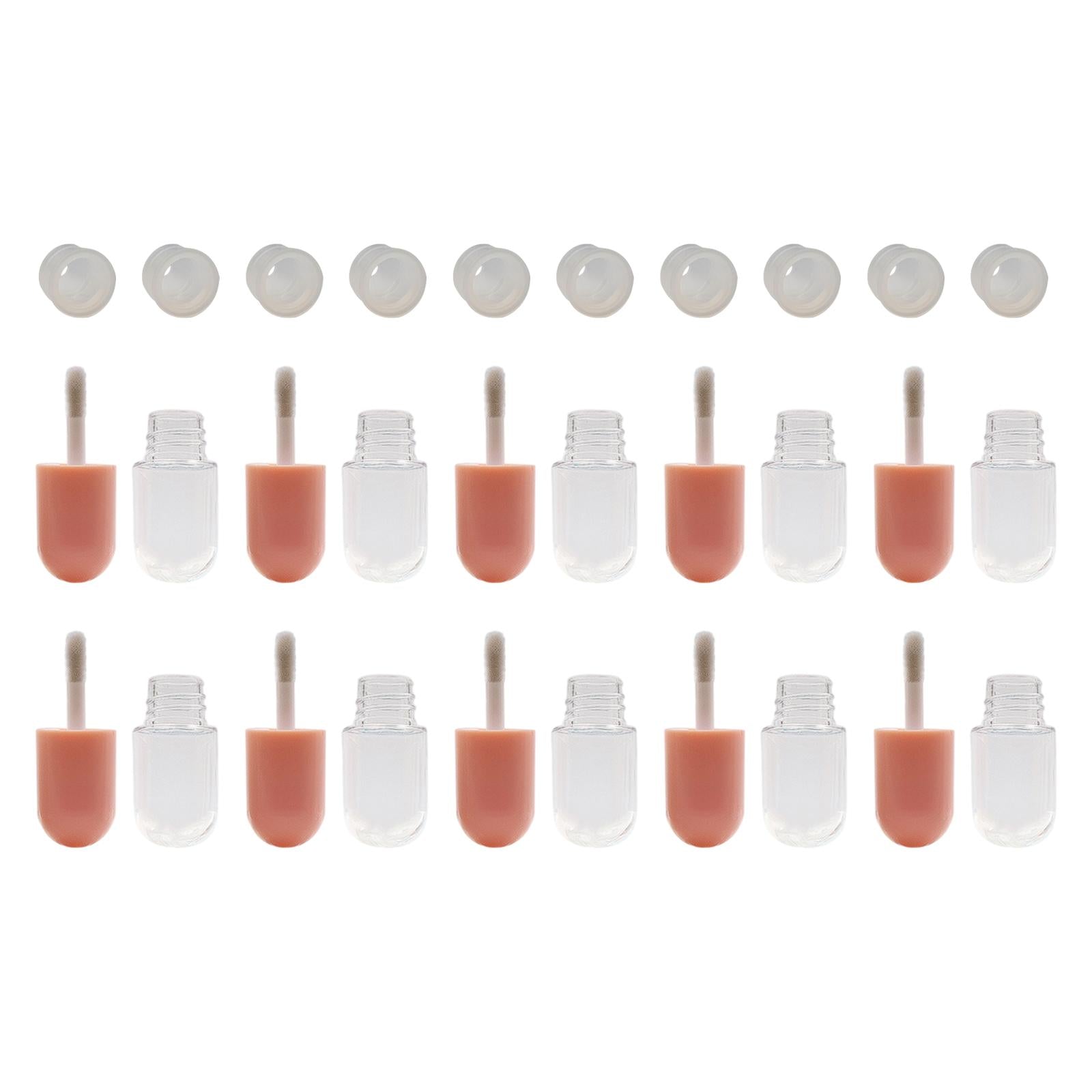 10Pcs Lip Gloss Container with Insert Stoppers for DIY Cosmetic Samples Pink
