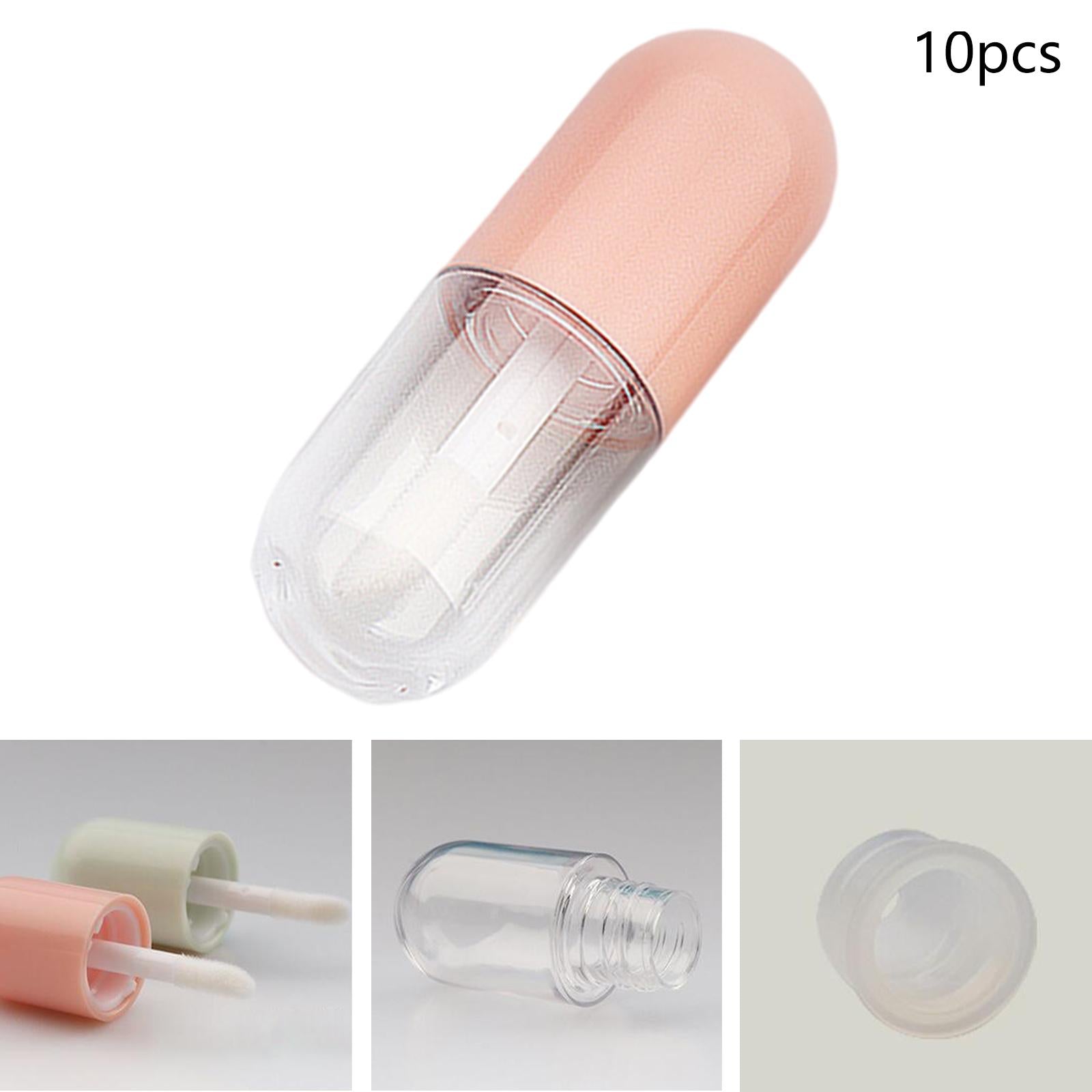10Pcs Lip Gloss Container with Insert Stoppers for DIY Cosmetic Samples Pink