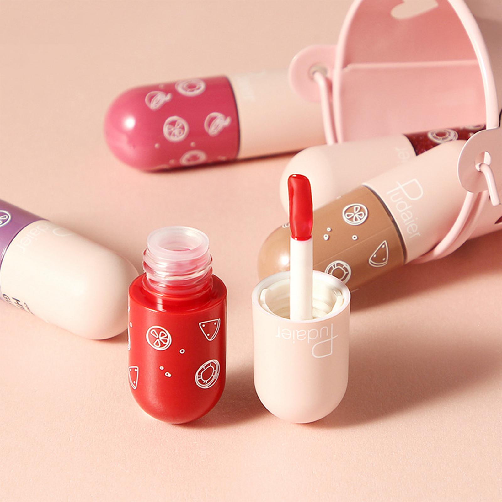 2xMini Capsule Lip Gloss Long Lasting Shine Moisturizer Lips Makeup Gift A