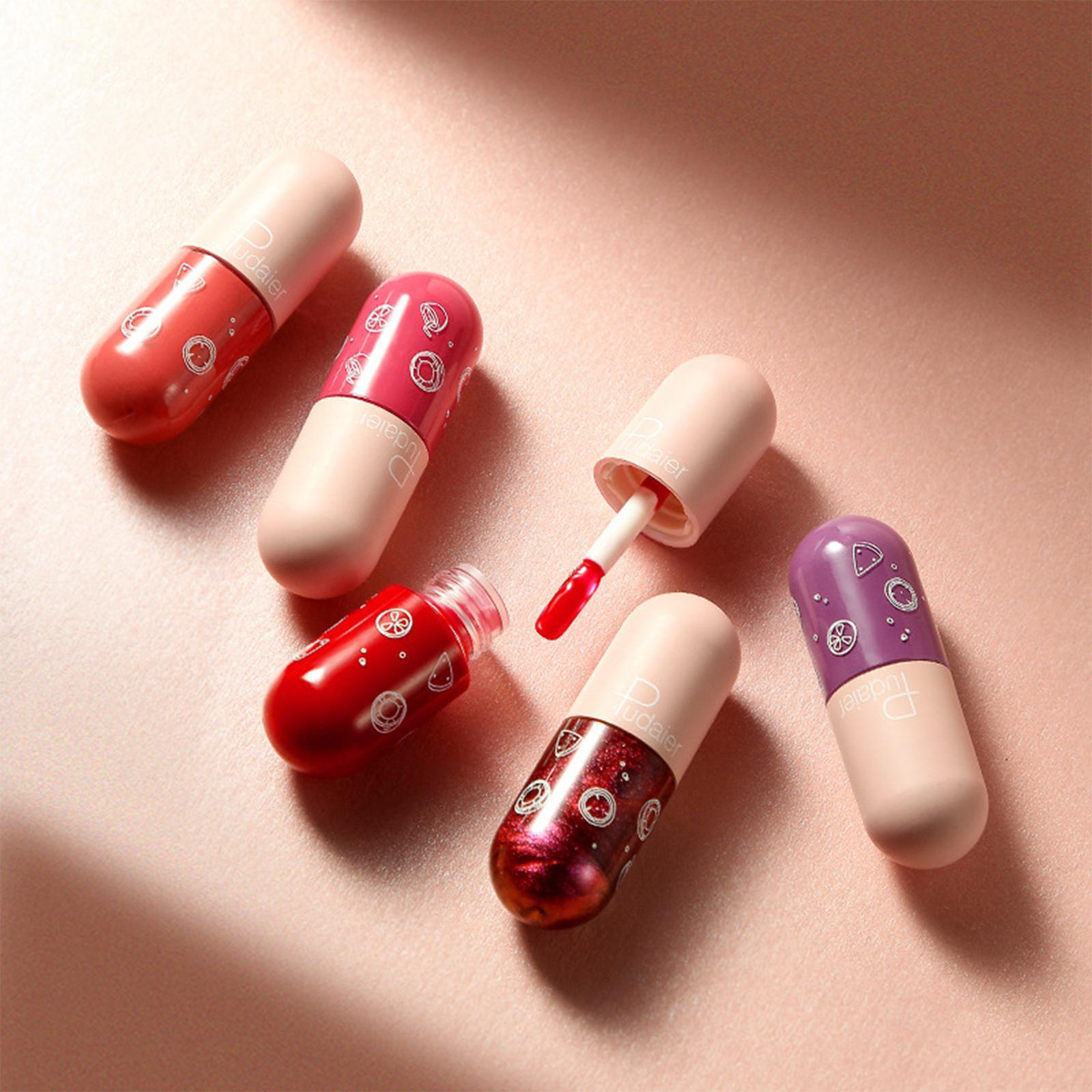 3xMini Capsule Lip Gloss Long Lasting Shine Moisturizer Lips Makeup Gift A