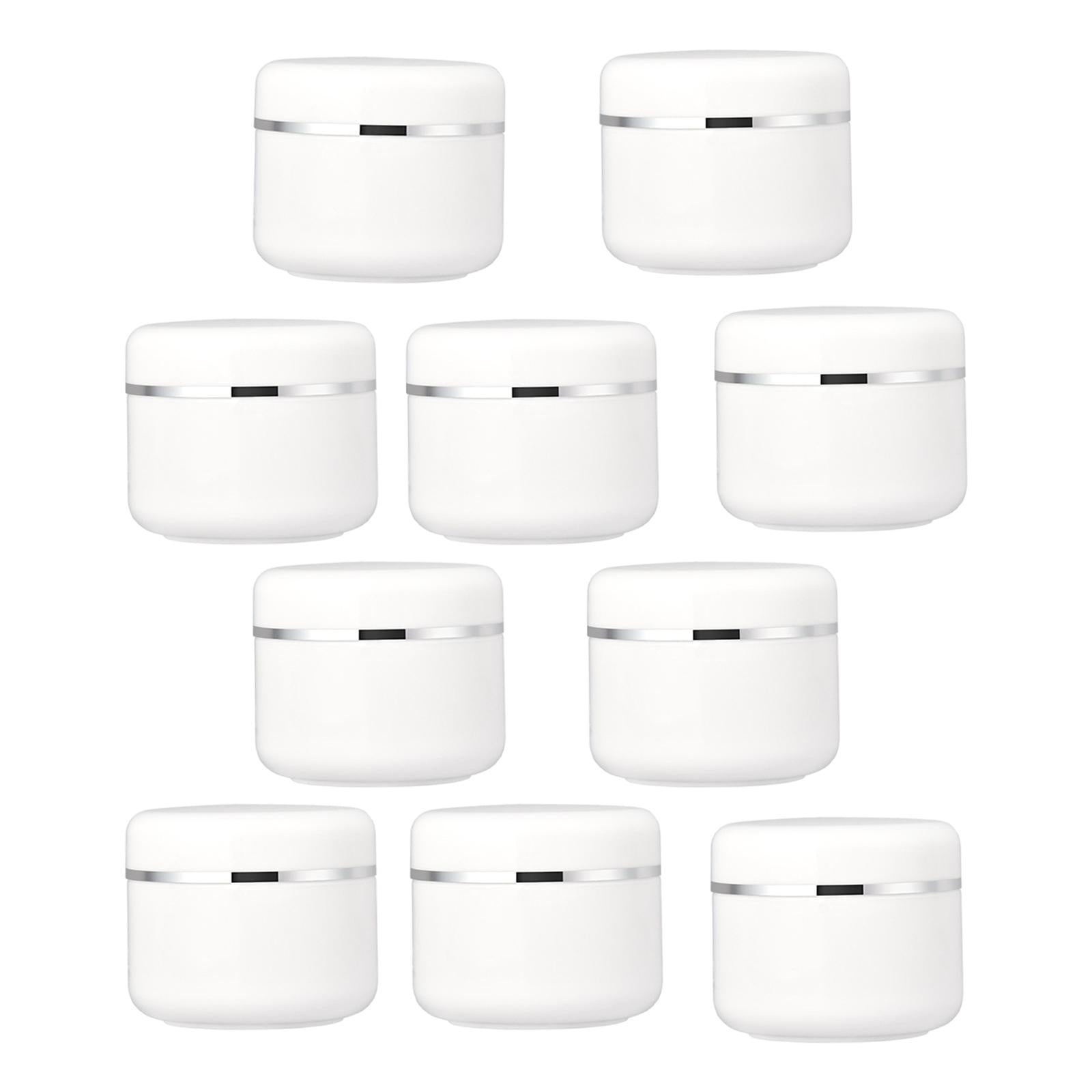 10x Mini Round Pot Jars Empty Containers Travel Toiletries Cosmetics 50g