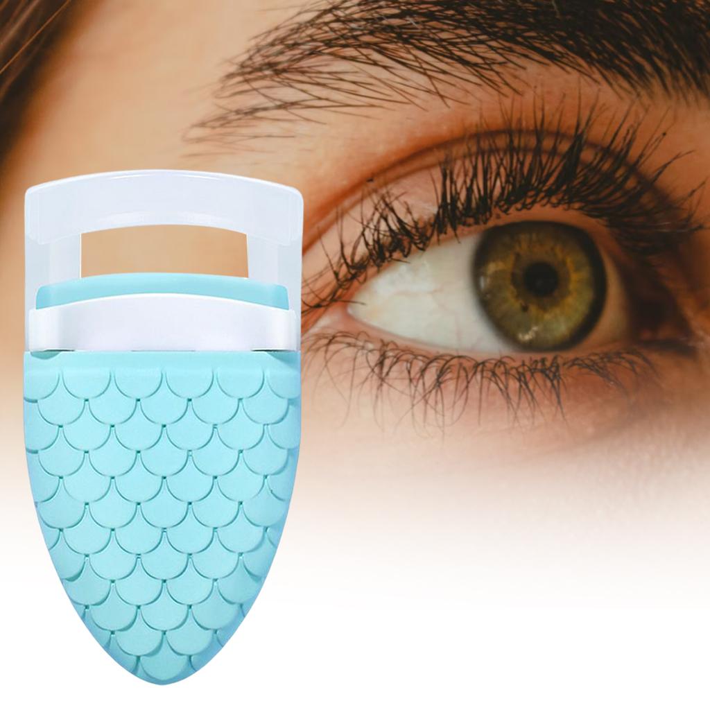 4xMini Eyelash Curler Clip Portable for Lash Shaping Curling On Vacation Blue