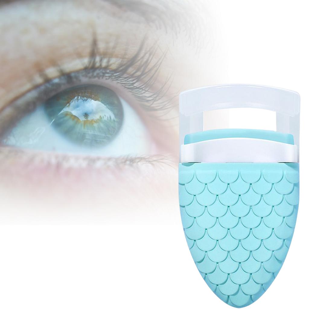 4xMini Eyelash Curler Clip Portable for Lash Shaping Curling On Vacation Blue