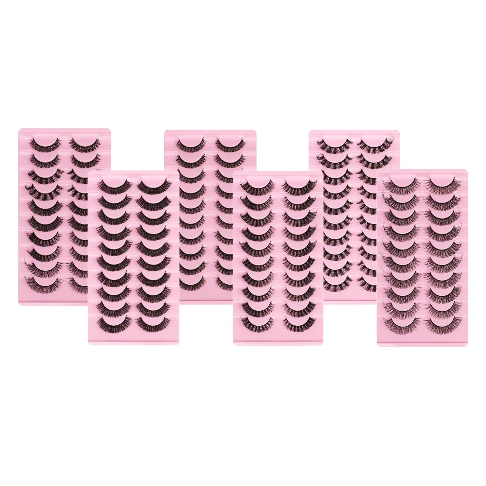 10 Pairs Russian Strip Lashes DD Curl Curly Eye Lashes Handmade A