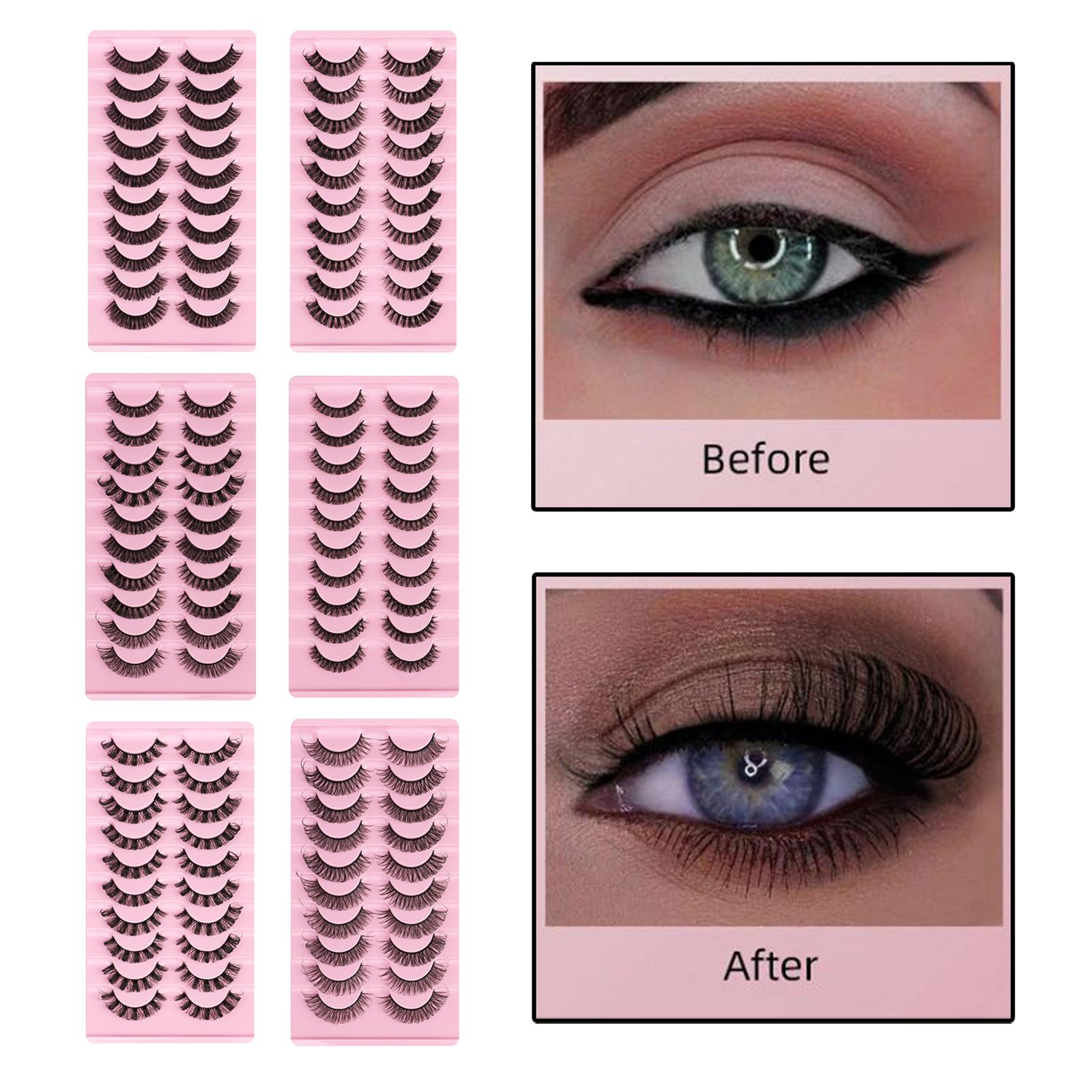 10 Pairs Russian Strip Lashes DD Curl Curly Eye Lashes Handmade A