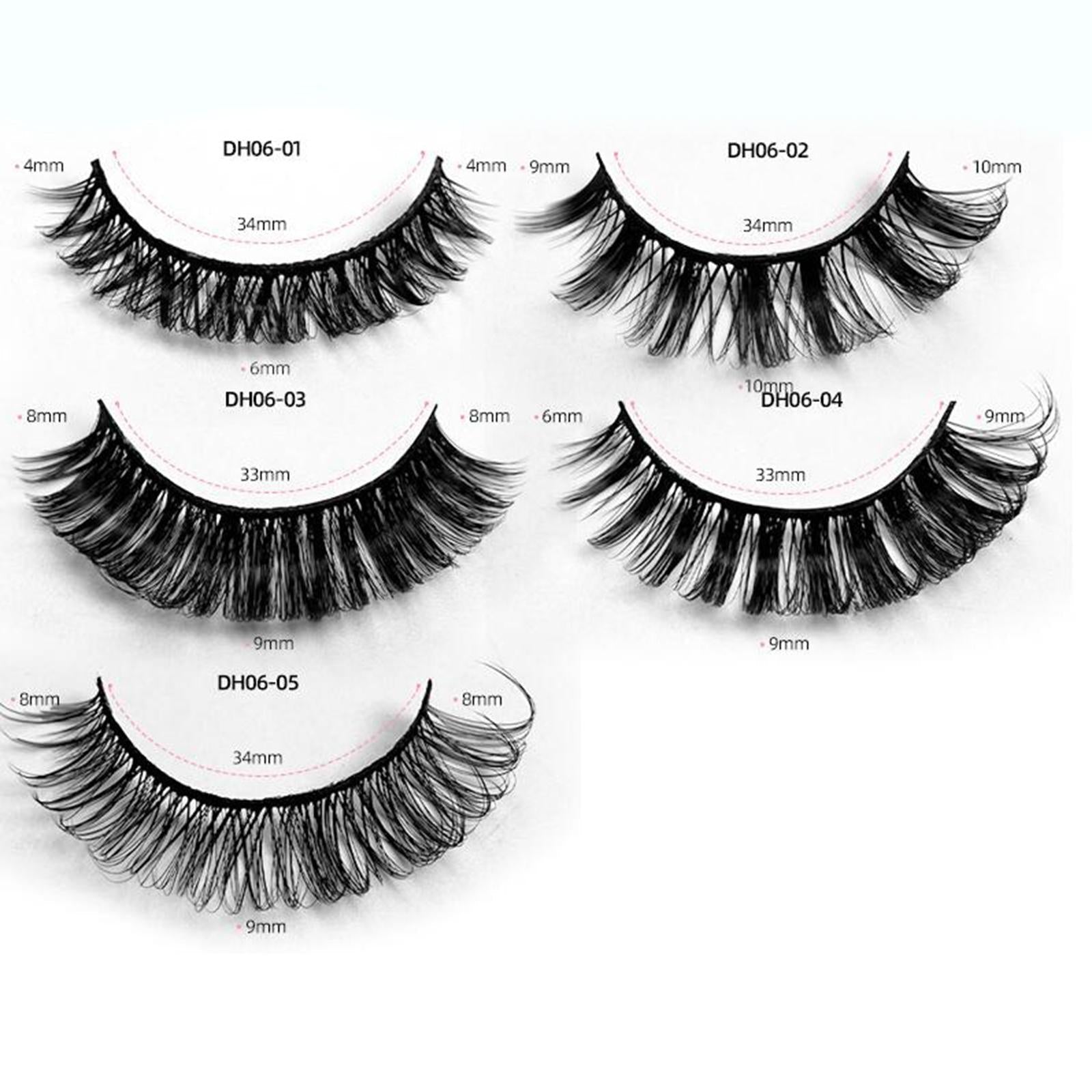 10 Pairs Russian Strip Lashes DD Curl Curly Eye Lashes Handmade F