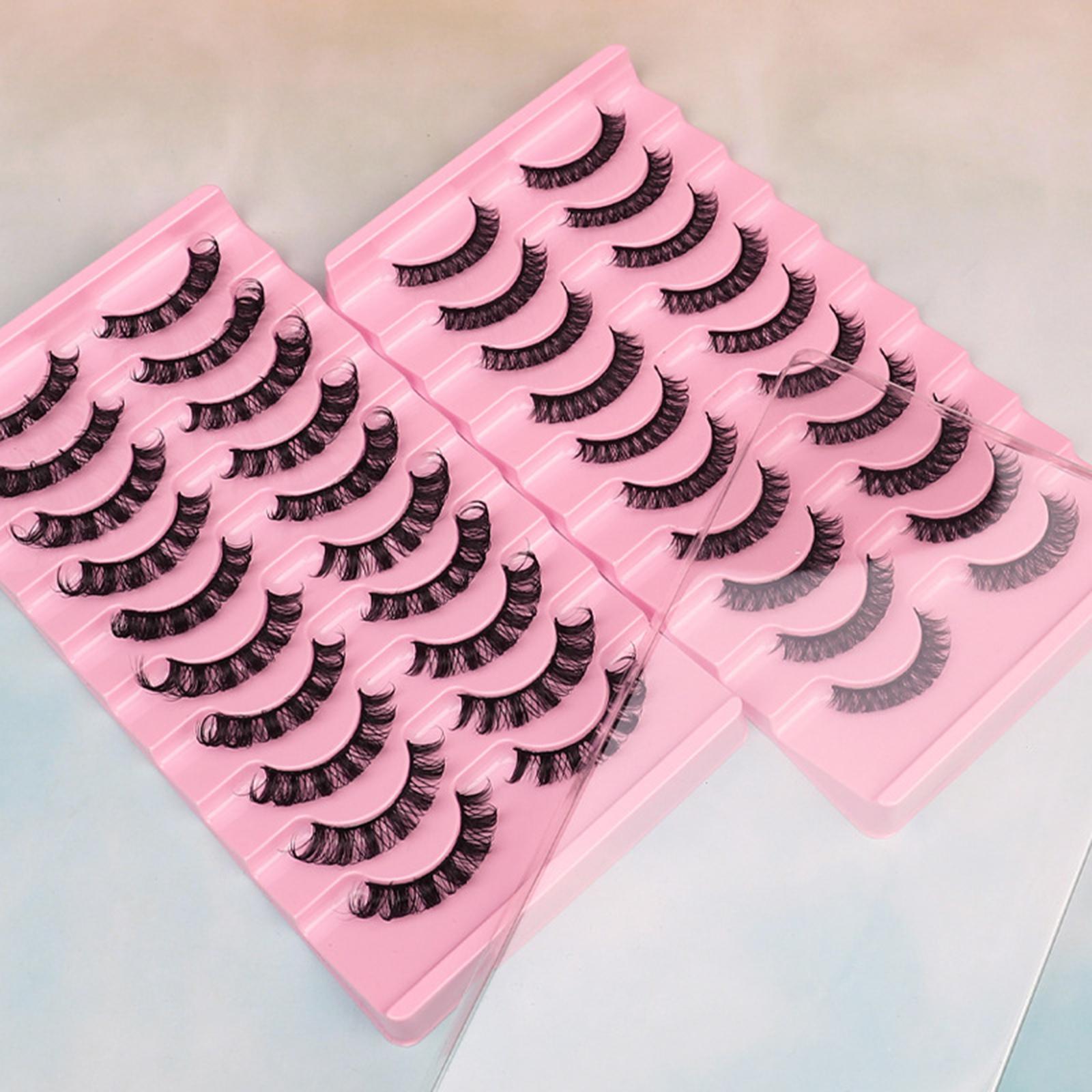 10 Pairs Russian Strip Lashes DD Curl Curly Eye Lashes Handmade F