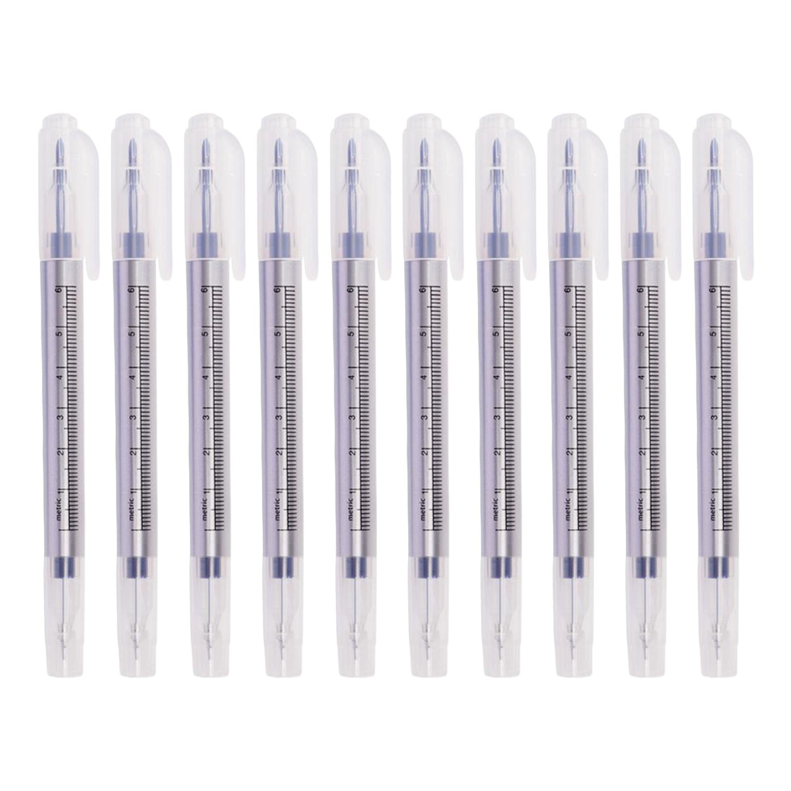 10x Surgical Skin Marker Pen with Paper Ruler for Skin Lips Double Head Pen