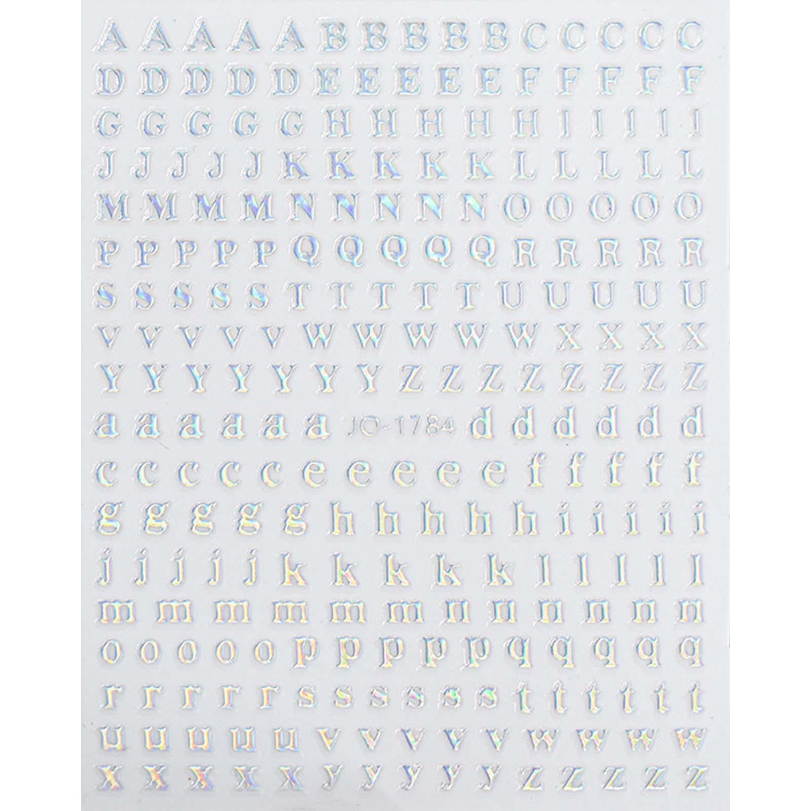 4x6 Sheets 3D Holographic Letters Nail Stickers Colorful Word for Women Girls