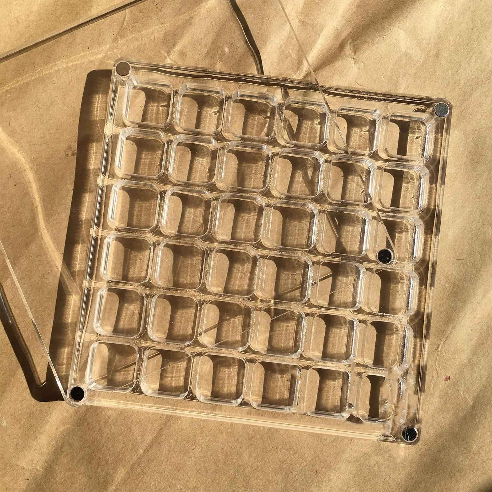 Acrylic Nail Art Transparent Storage Box Moistureproof for Nail Art Bead 72 Grids