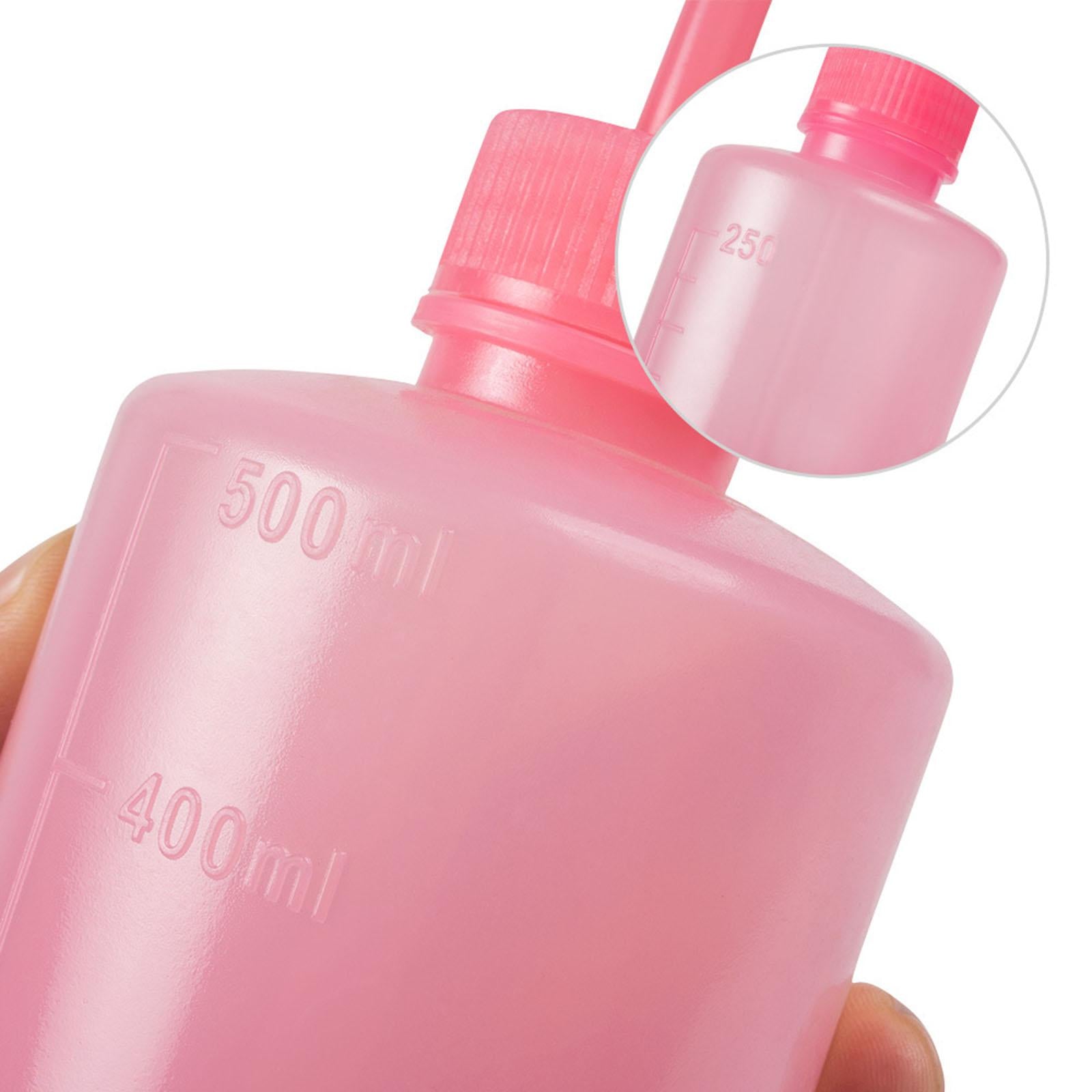 4x2x Wash Bottle Diffuser Squirt Squeeze Bottle Twist Top Caps Soap Wash Pink 500ML