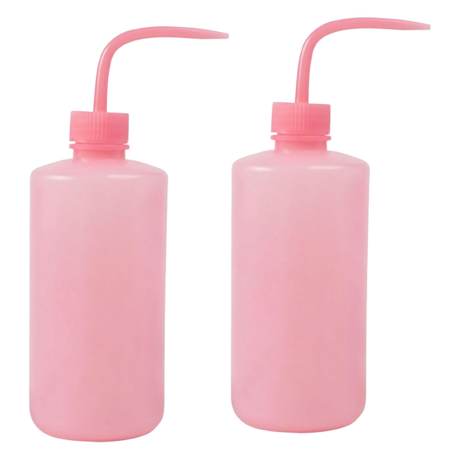 2x2x Wash Bottle Diffuser Squirt Squeeze Bottle Twist Top Caps Soap Wash Pink 500ML
