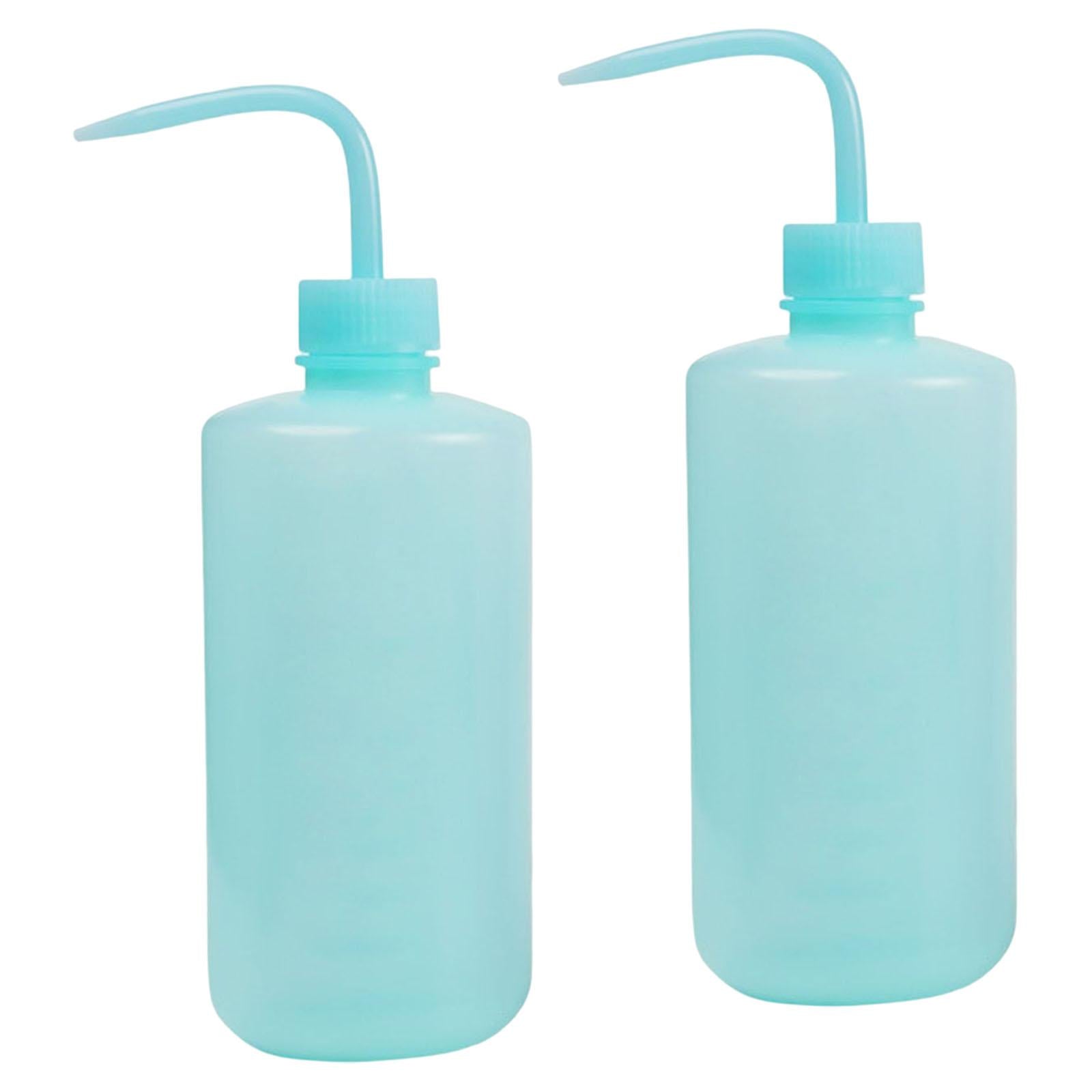 2x2x Wash Bottle Diffuser Squirt Squeeze Bottle Twist Top Caps Soap Wash Blue 500ML