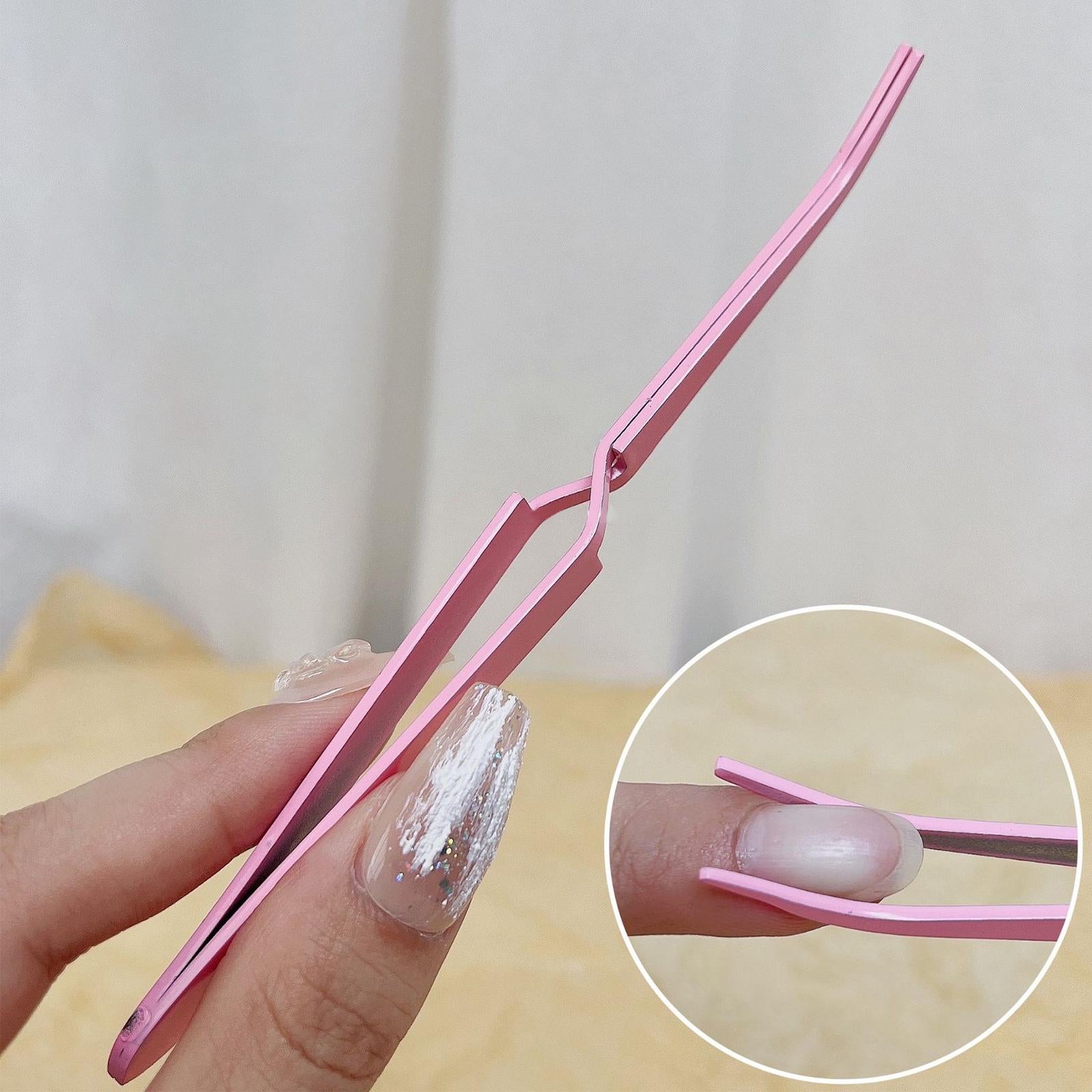 5xNail Art Tweezers Multifunction C Curve Nail Art Sculpting Tool for Salon